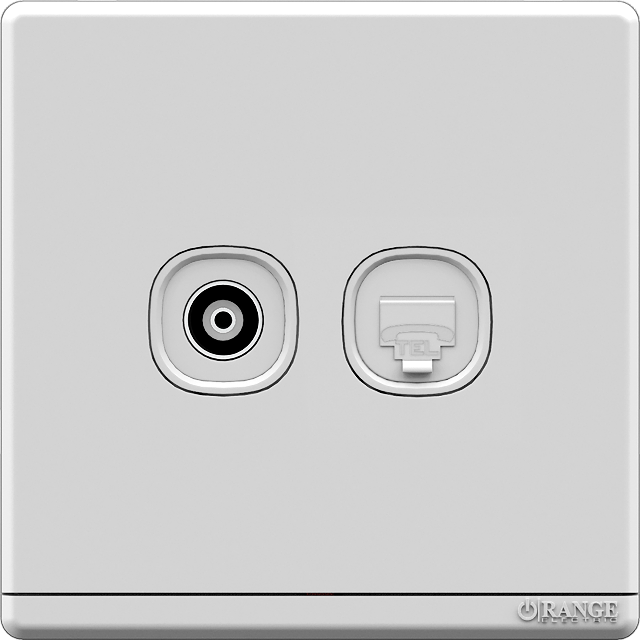 ODESSA 2Gang TV Co-Axial Outlet (75Ohm) + Telephone Outlet White