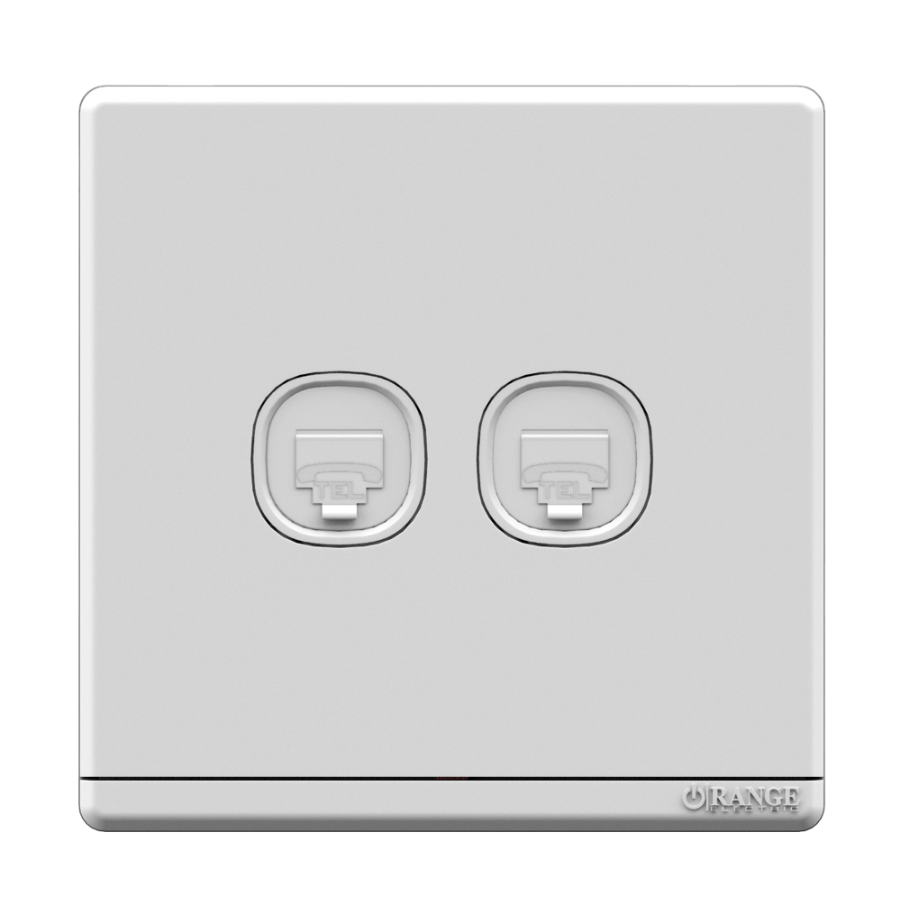 ODESSA 2Gang 4Wire Telephone Outlet White