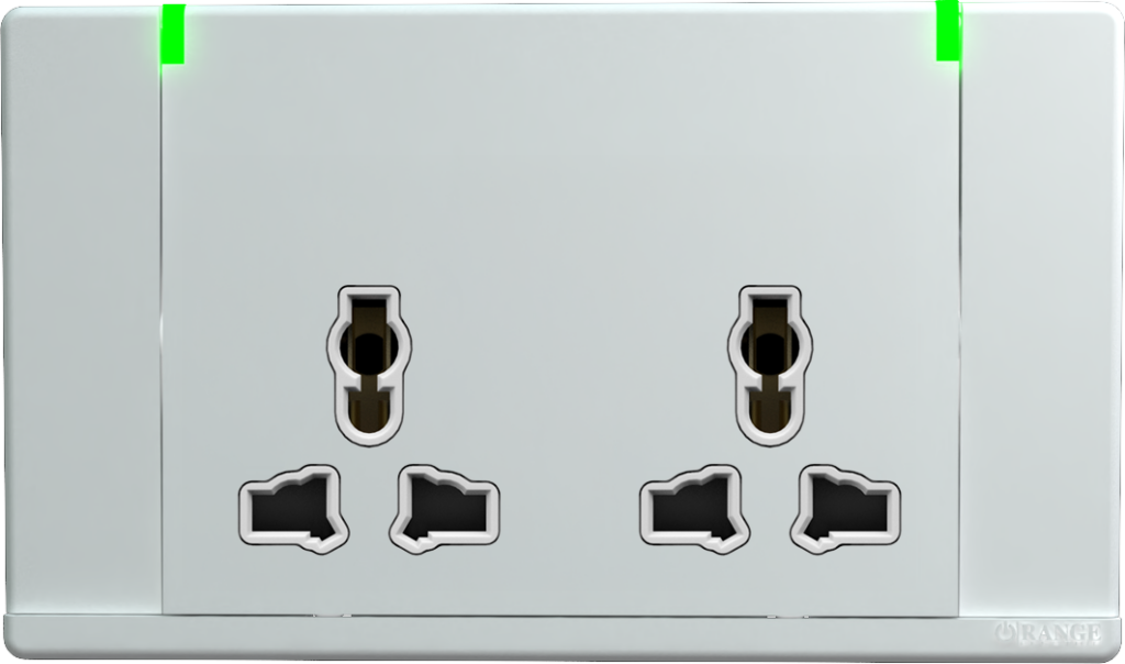 ODESSA 13Amp. 250V Twin Multi Switched Socket Outlet with Indicator White