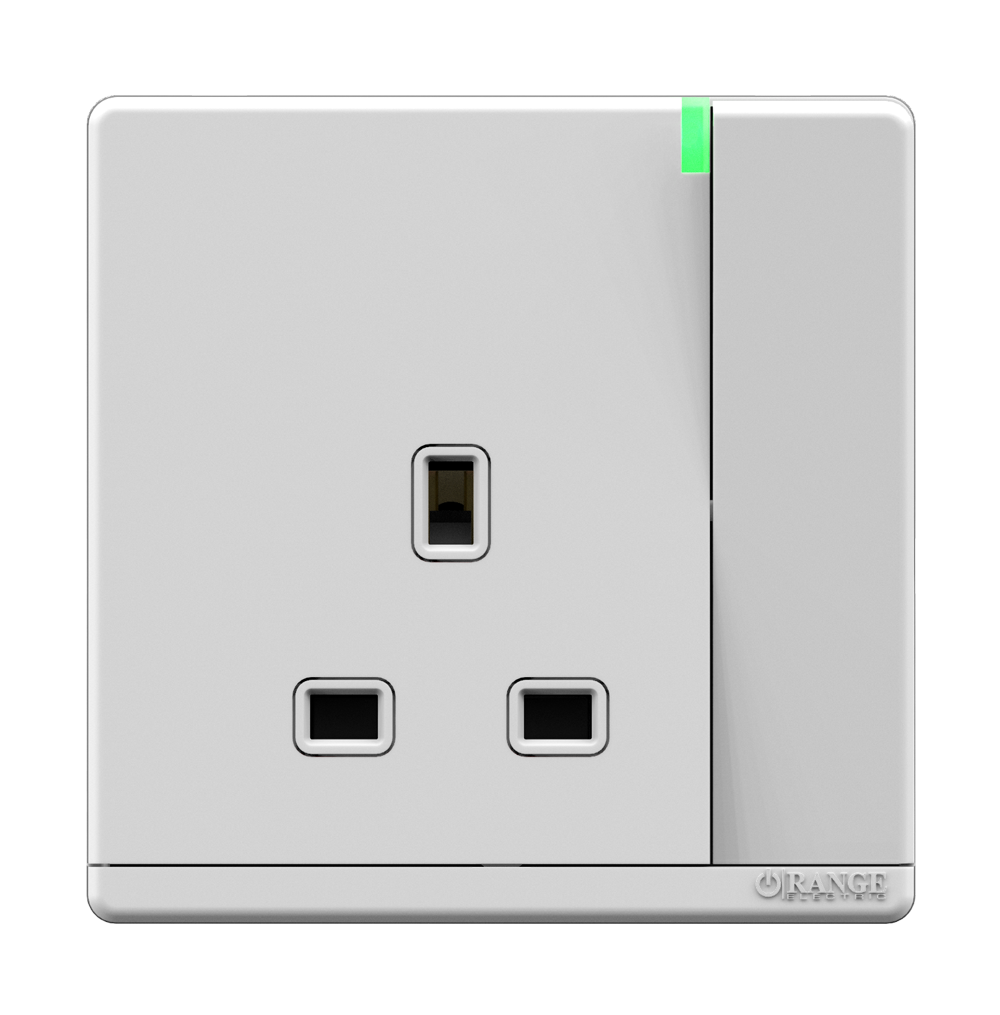 ODESSA 13Amp. 250V Single Switched Socket Outlet with Indicator White