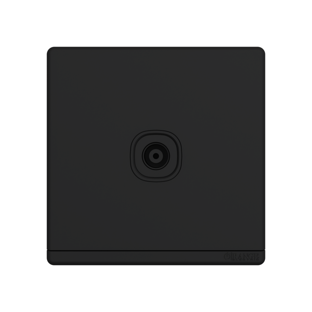 ODESSA 1Gang TV Co-Axial Outlet (75Ohm) Black Matte