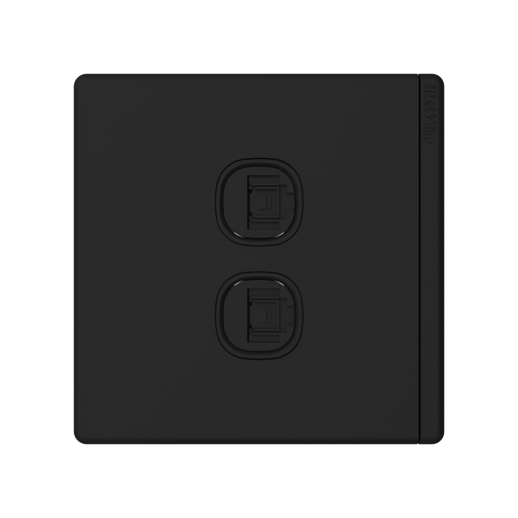 ODESSA 2Gang 8Wire 8Contact Telephone/Data Outlet Black Matte