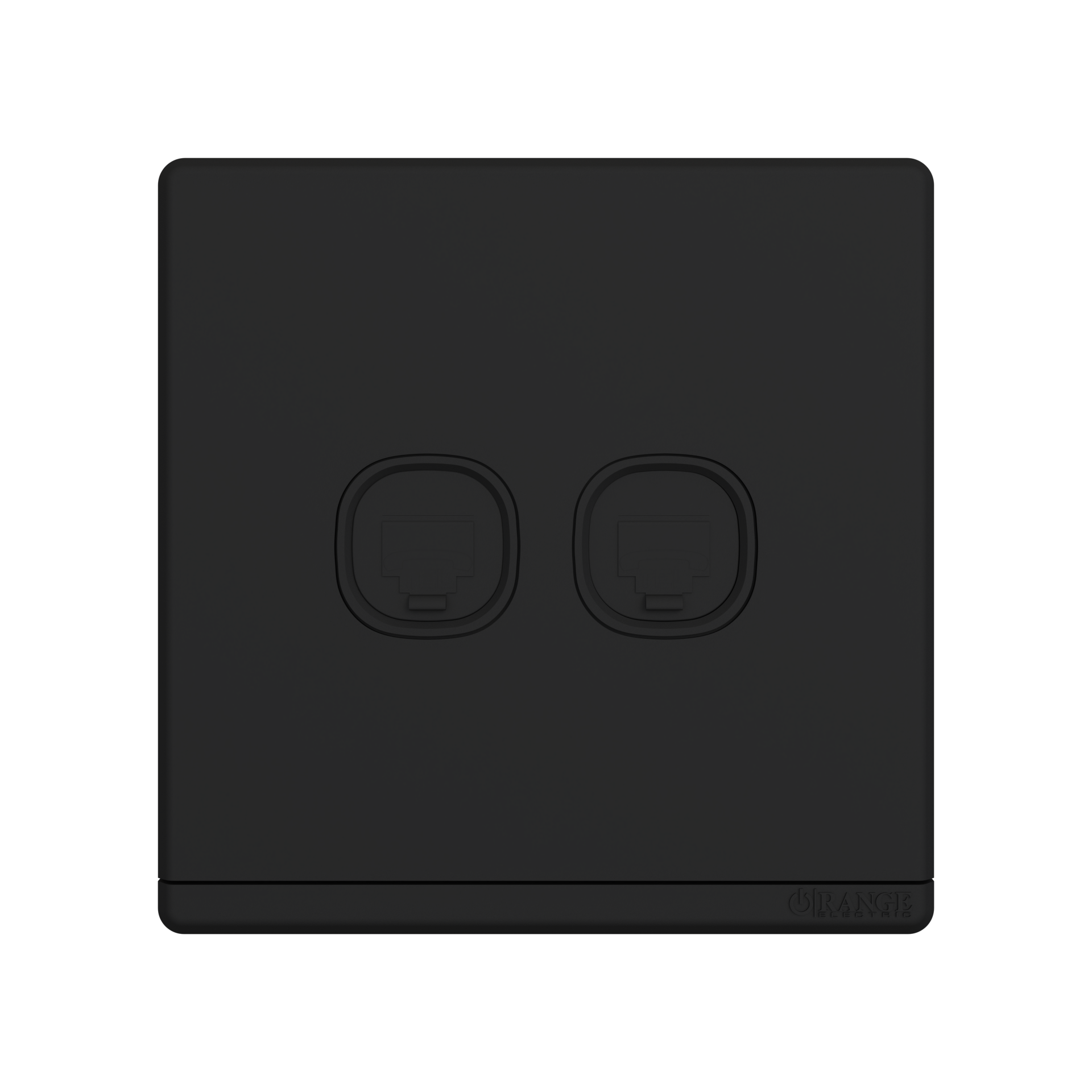 ODESSA 2Gang 4Wire Telephone Outlet Black Matte