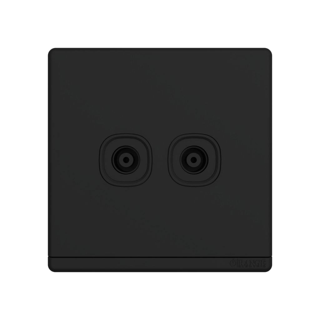 ODESSA 2Gang TV Co-Axial Outlet (75Ohm) Black Matte