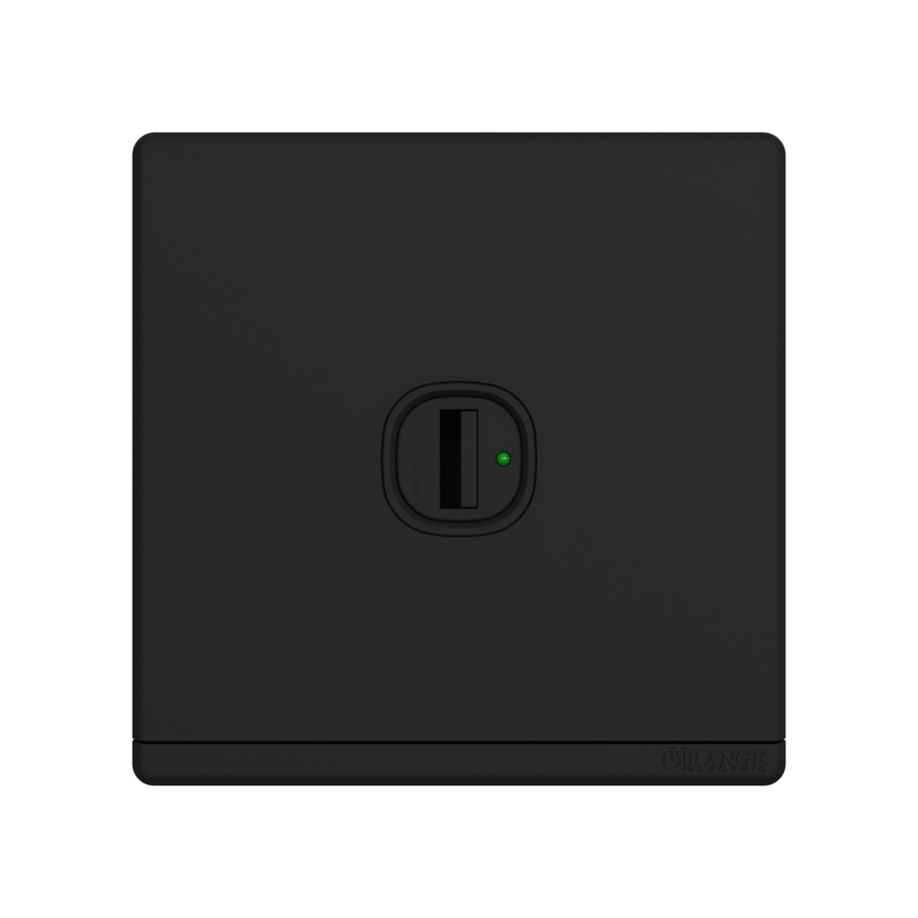 ODESSA 2.1Amp. 1Gang Type-A USB Charger Outlet Black Matte