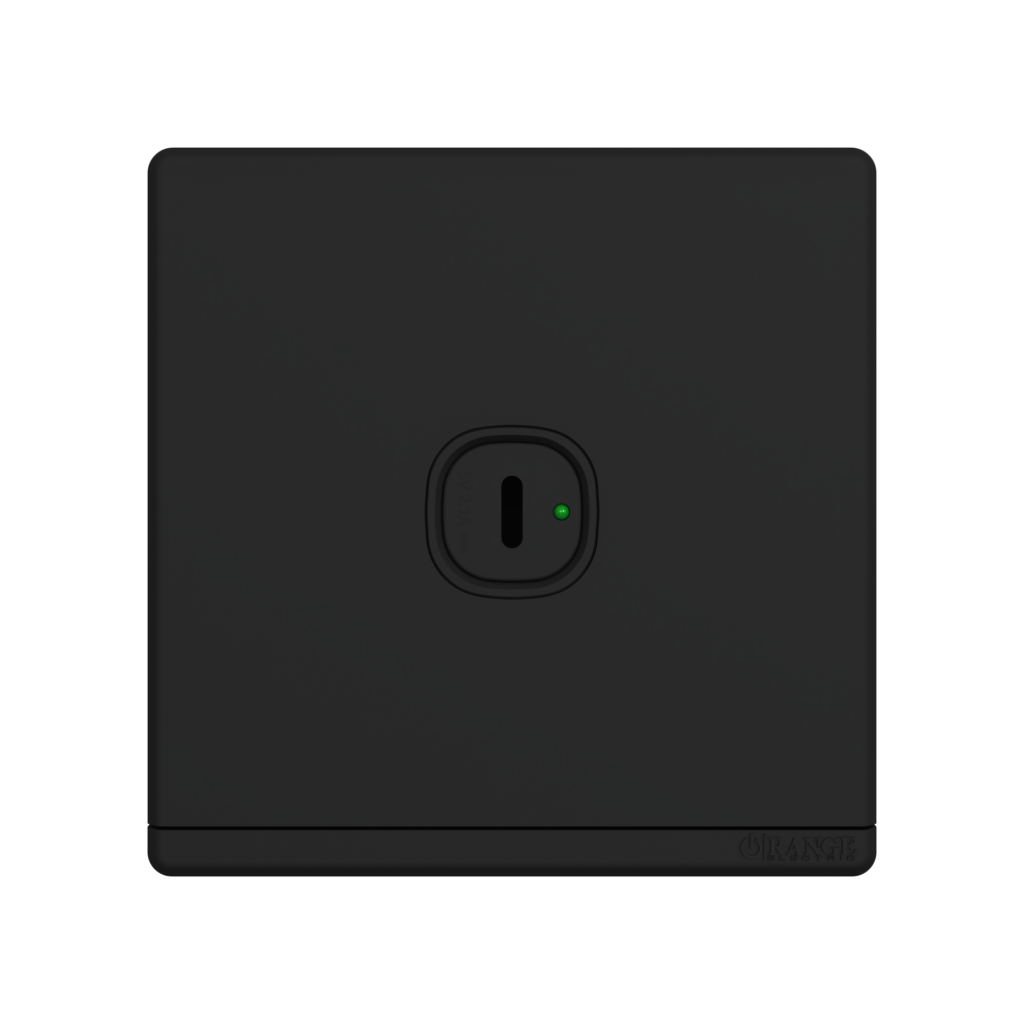 ODESSA 2.1Amp. 1Gang Type-C USB Charger Outlet Black Matte