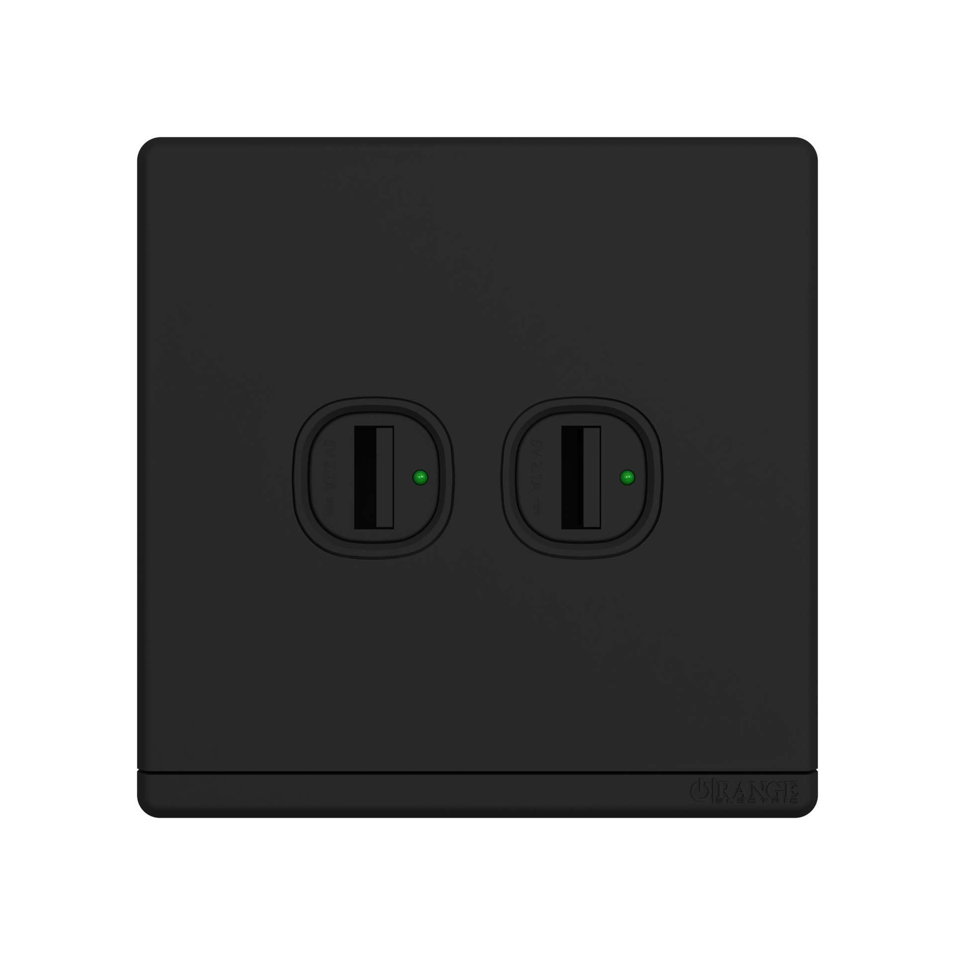 ODESSA 2.1Amp. 2Gang Type-A USB Charger Outlet Black Matte