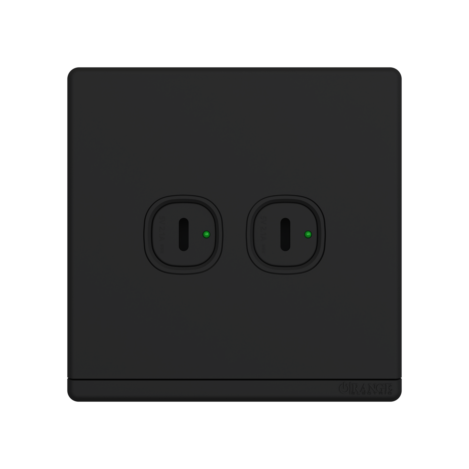 ODESSA 2.1Amp. 2Gang Type-C USB Charger Outlet Black Matte