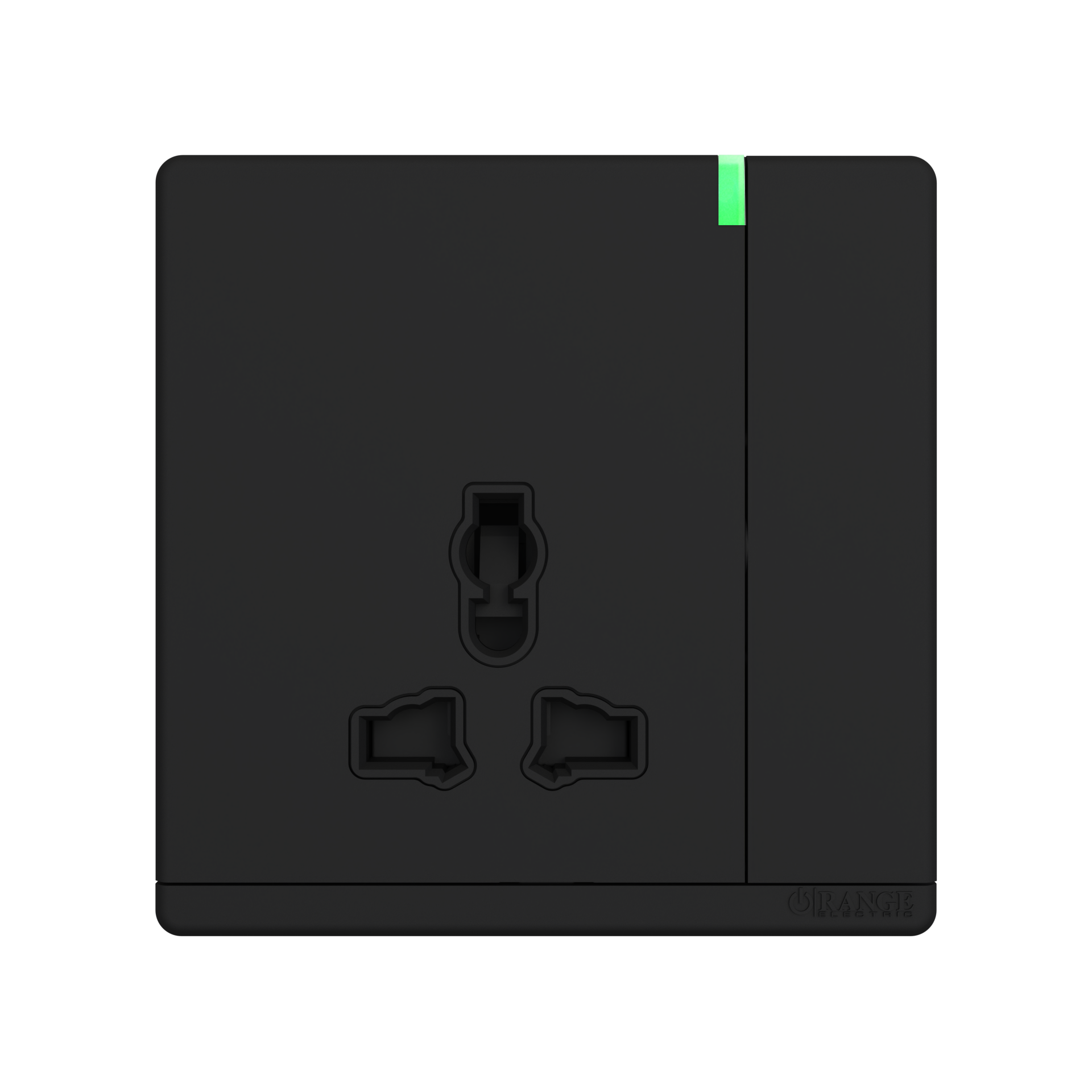 ODESSA 13Amp. 250V Single Multi Switched Socket Outlet with Indicator Black Matte