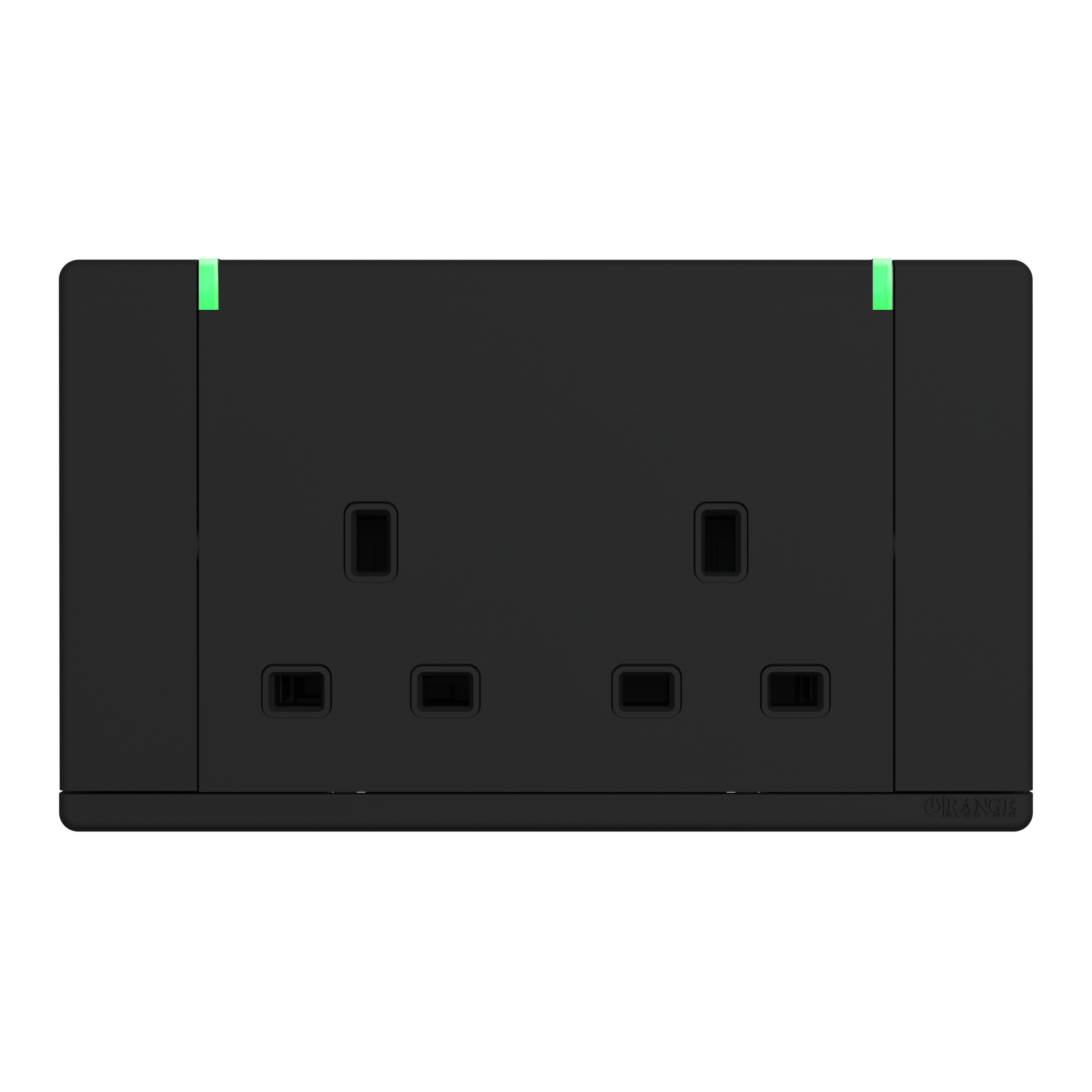 ODESSA 13Amp. 250V Twin Switched Socket Outlet with Indicator Black Matte