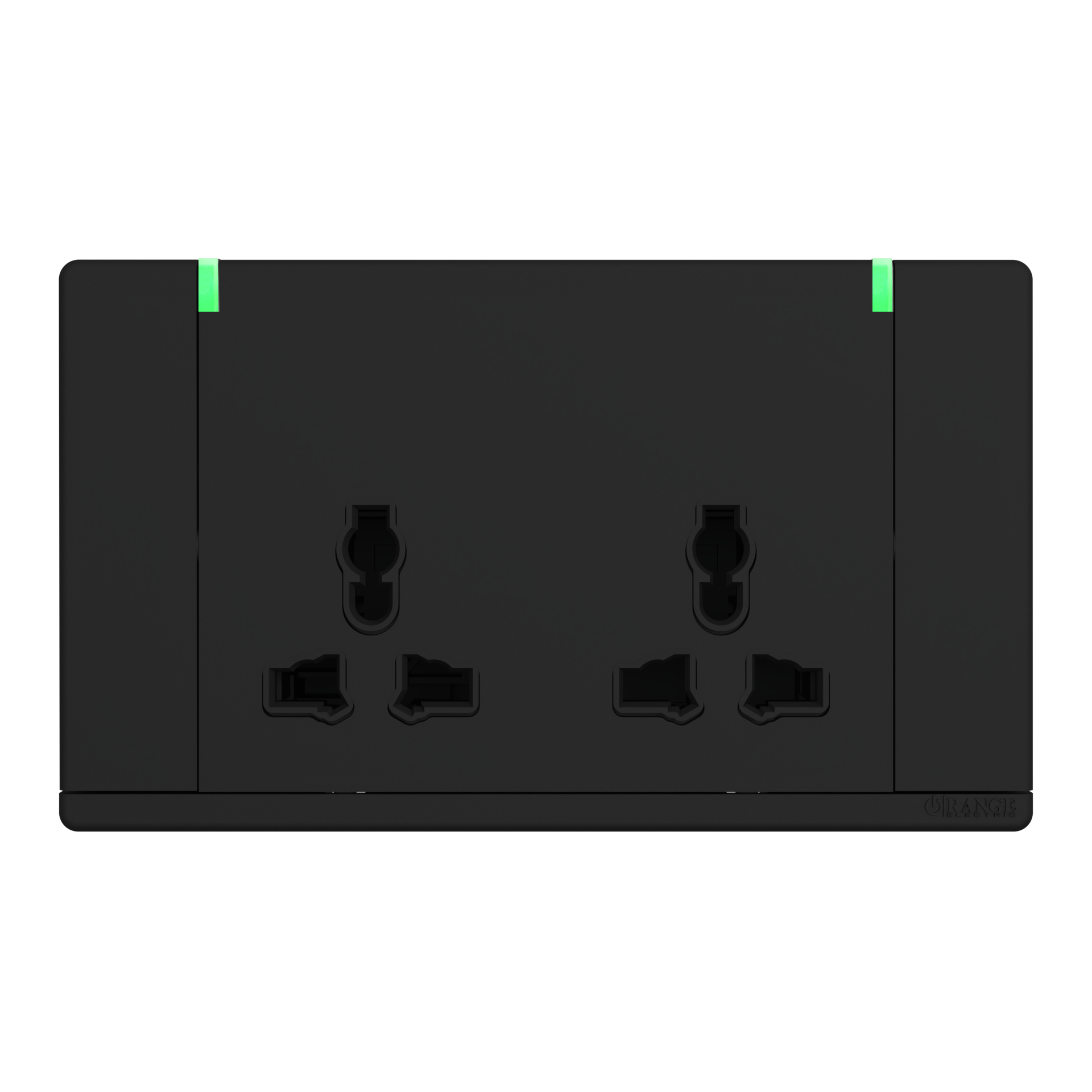 ODESSA 13Amp. 250V Twin Multi Switched Socket Outlet with Indicator Black Matte
