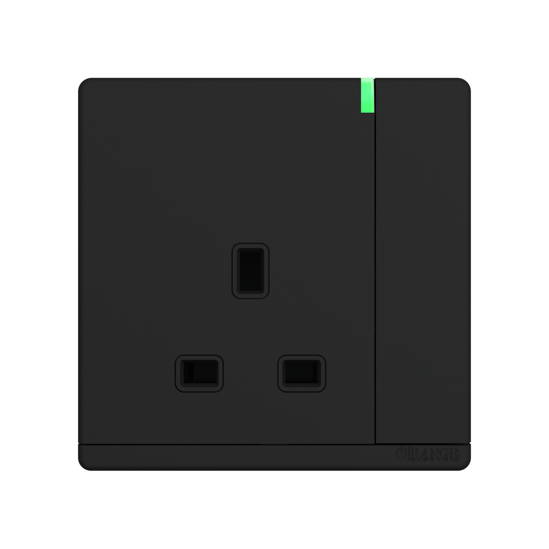 ODESSA 13Amp. 250V Single Switched Socket Outlet with Indicator Black Matte