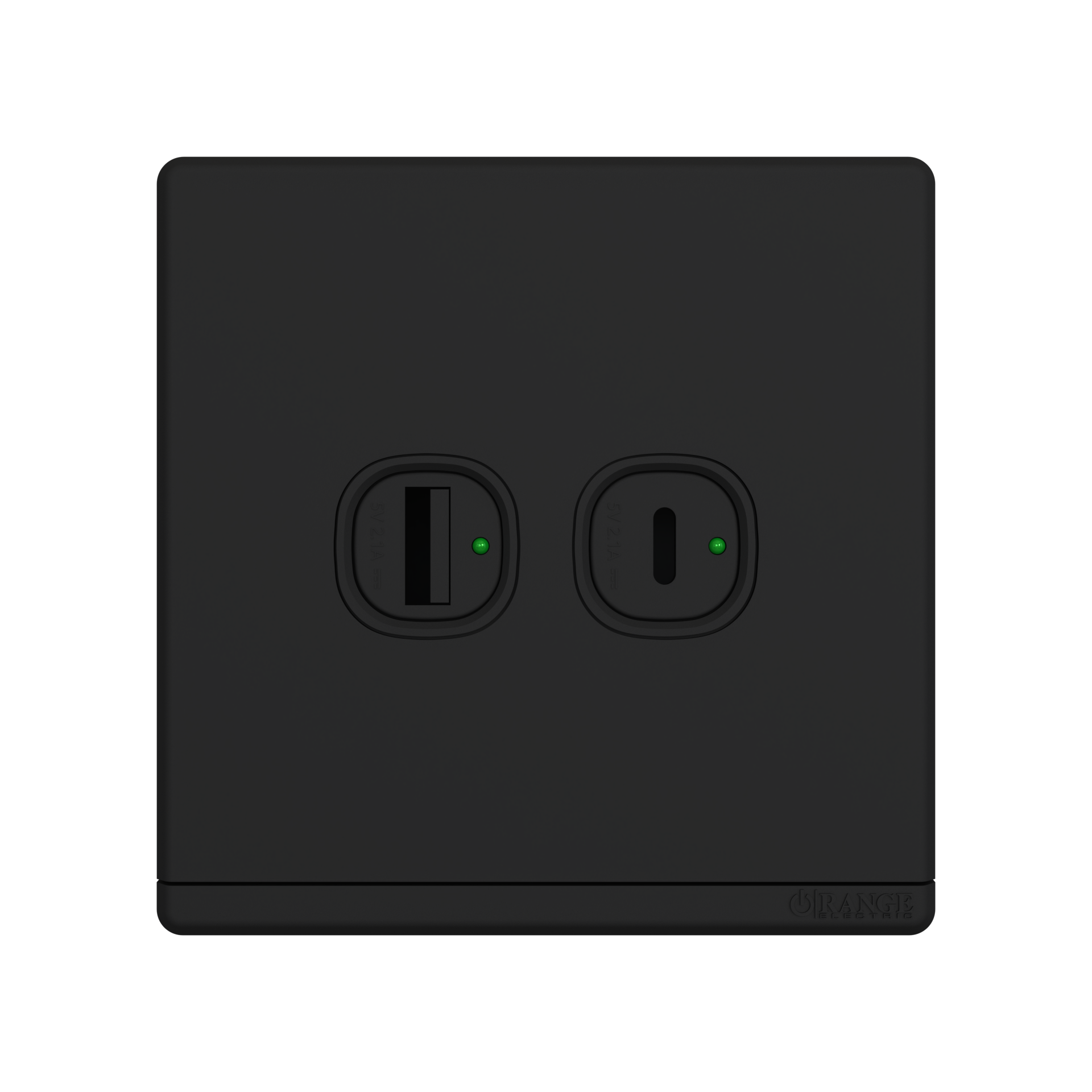 ODESSA 2.1Amp. Type-A + Type-C USB Charger Outlet Black Matte