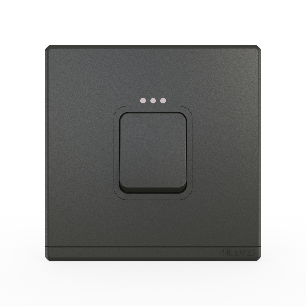 ODESSA 45AX 250V Double Pole Switch with Indicator (3×3) with Earth Strap Pearl Gunmetal