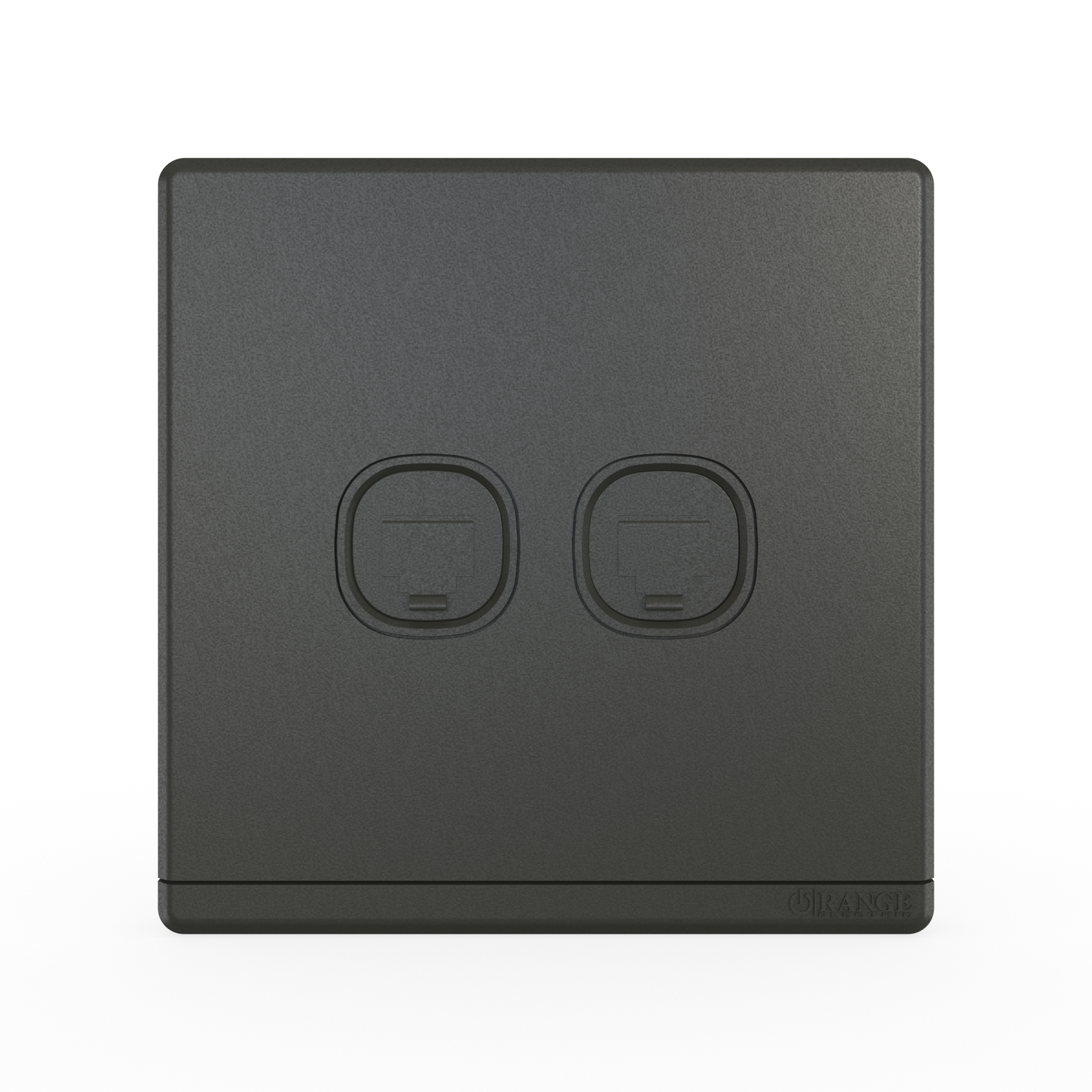 ODESSA 2Gang 4Wire Telephone Outlet Pearl Gunmetal