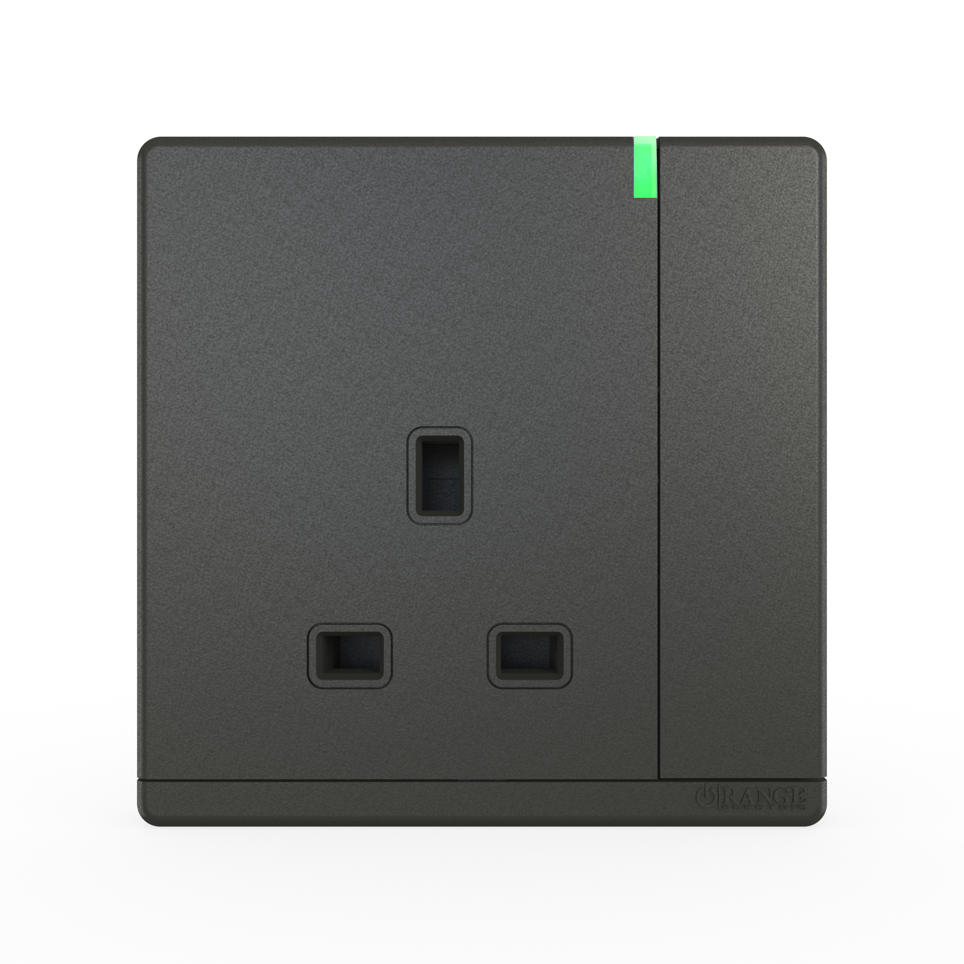 ODESSA 13Amp. 250V Single Switched Socket Outlet with Indicator Pearl Gunmetal
