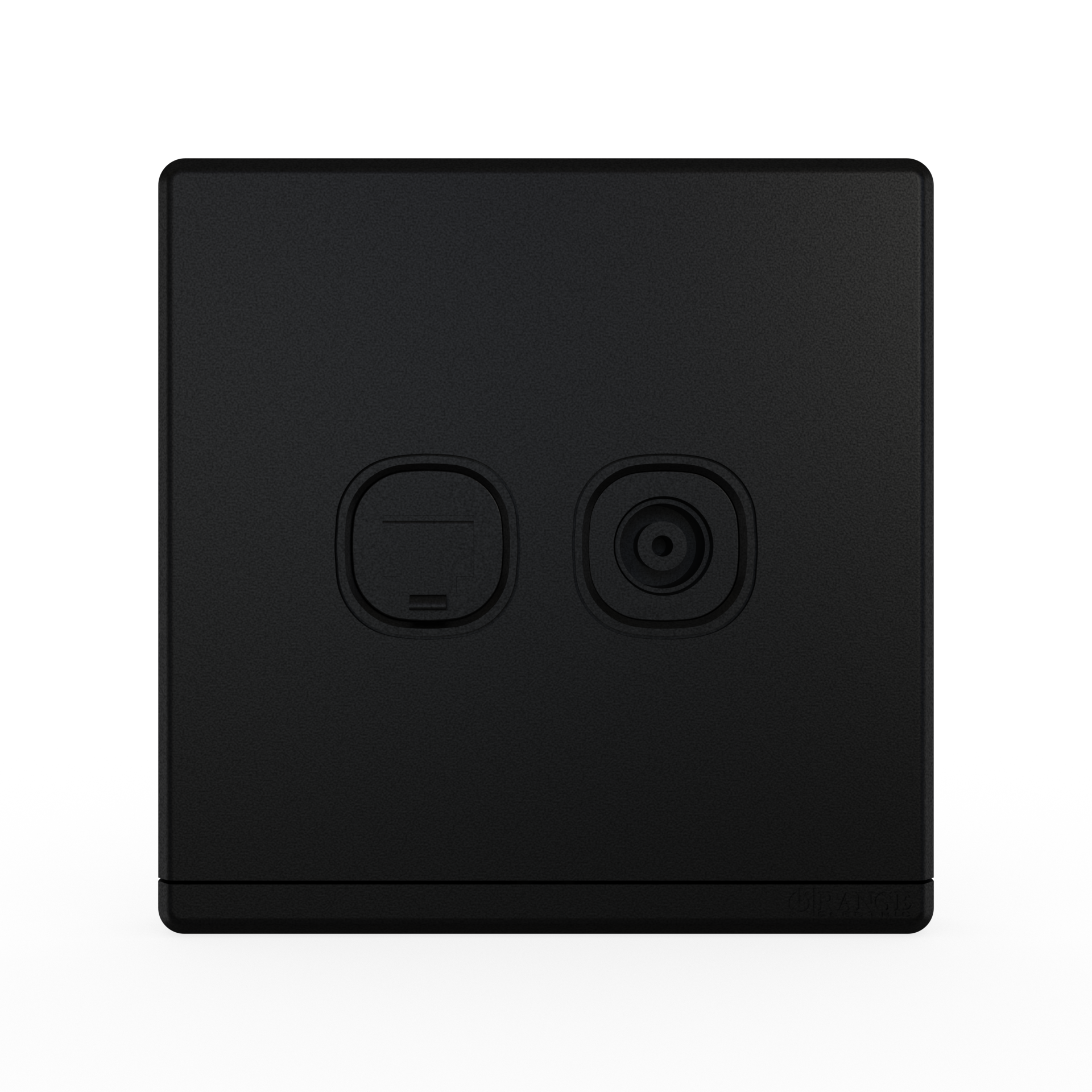ODESSA 2Gang TV Co-Axial Outlet (75Ohm) + Telephone Outlet Pearl Black