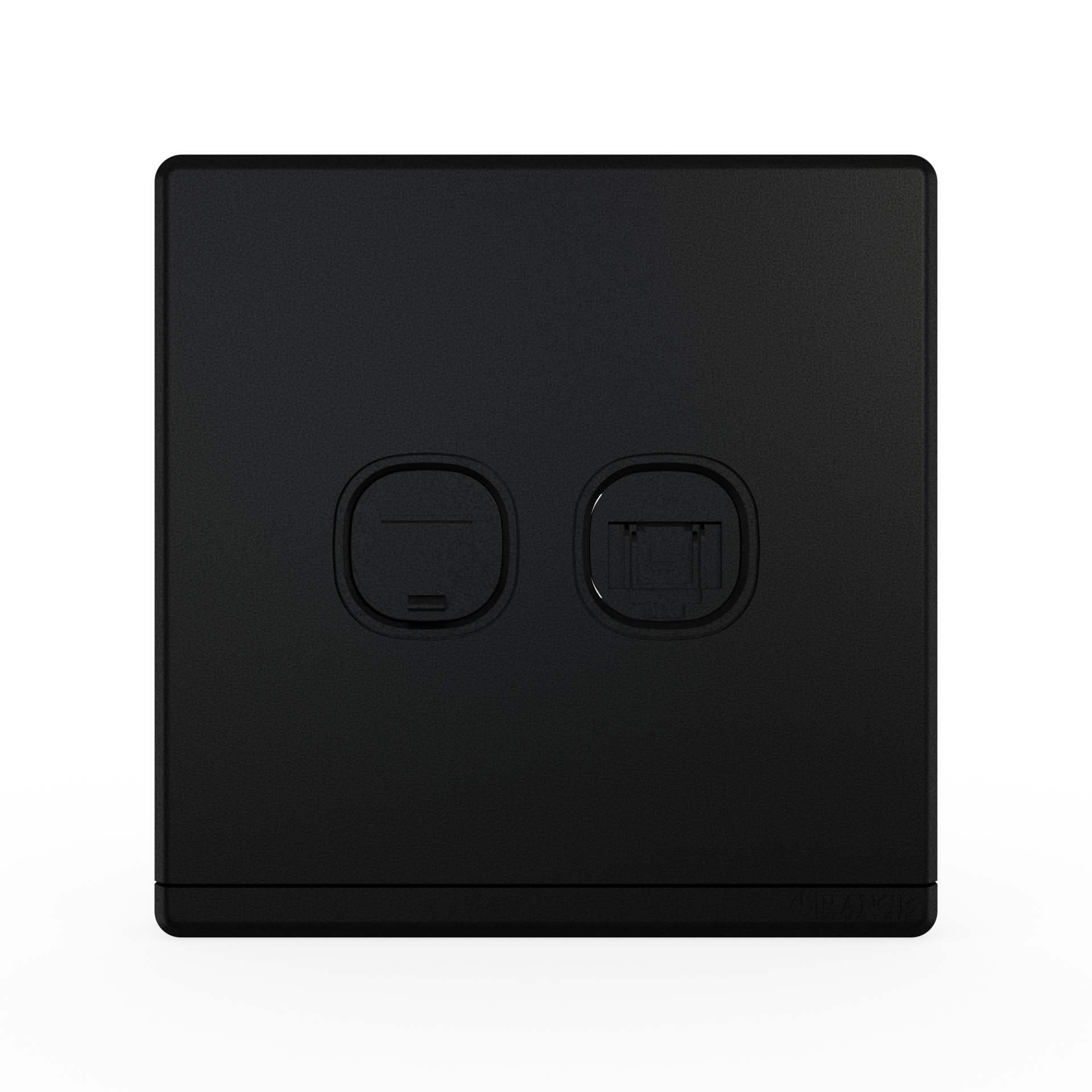 ODESSA 2Gang Telephone + 8Wire Telephone/Data Outlet Pearl Black