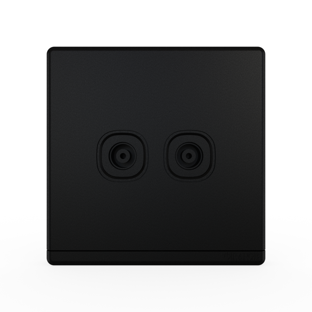 ODESSA 2Gang TV Co-Axial Outlet (75Ohm) Pearl Black