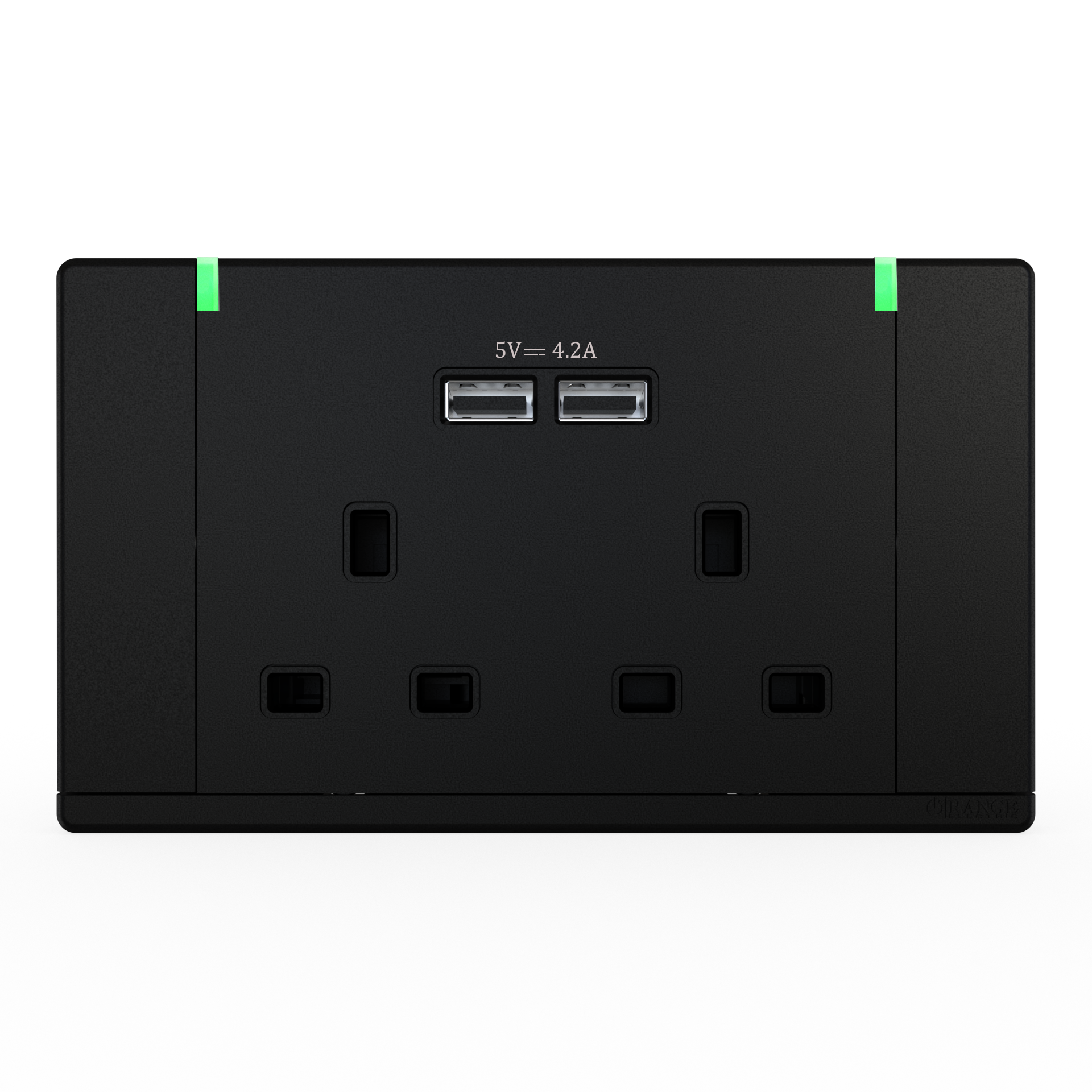 ODESSA 13Amp. 250V Twin Switched Socket Outlet with Indicator + 4. 2A USB Pearl Black