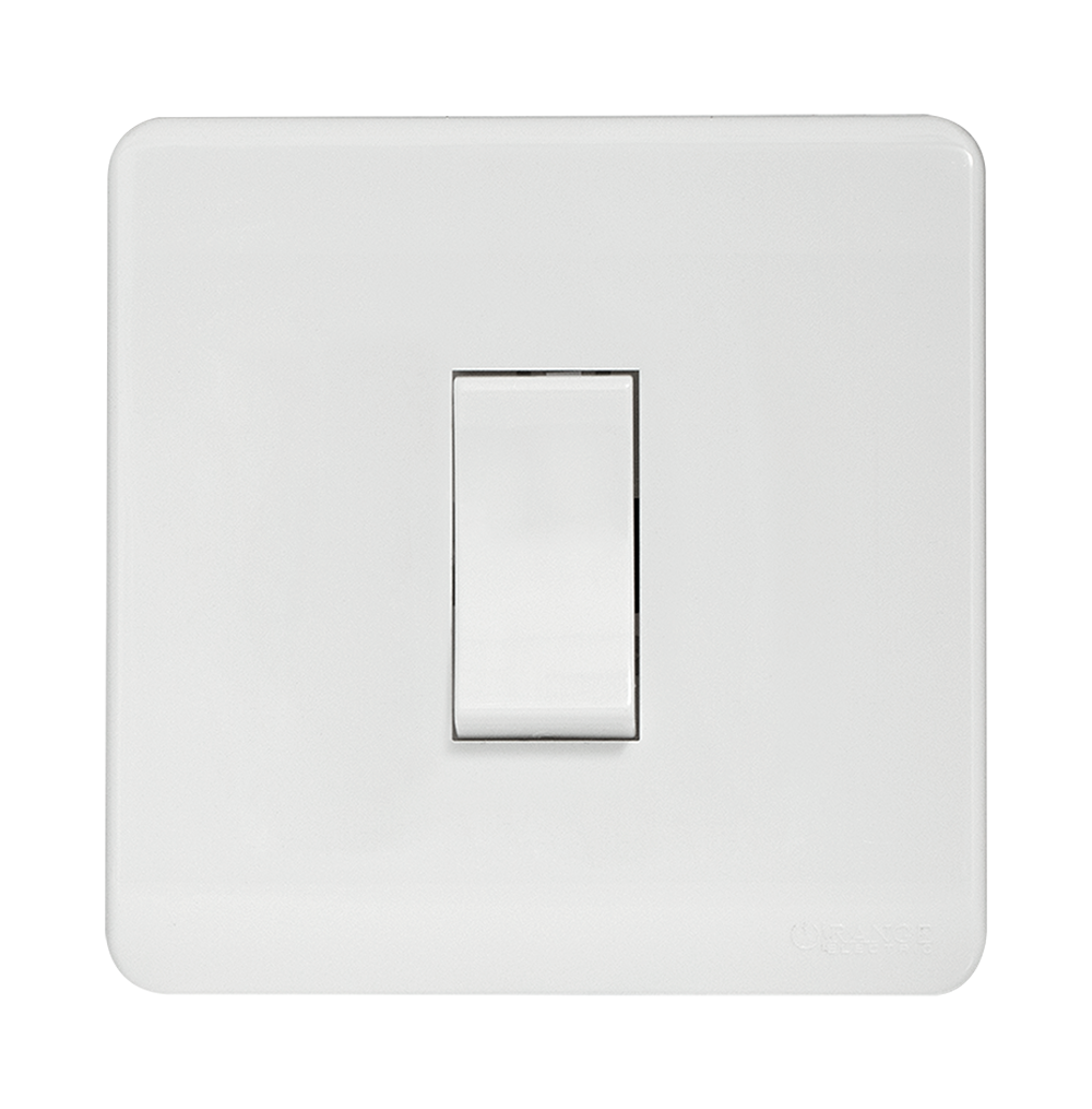 SCINTILLA 16Amp. 1Gang 2Way Switch White with White Surround