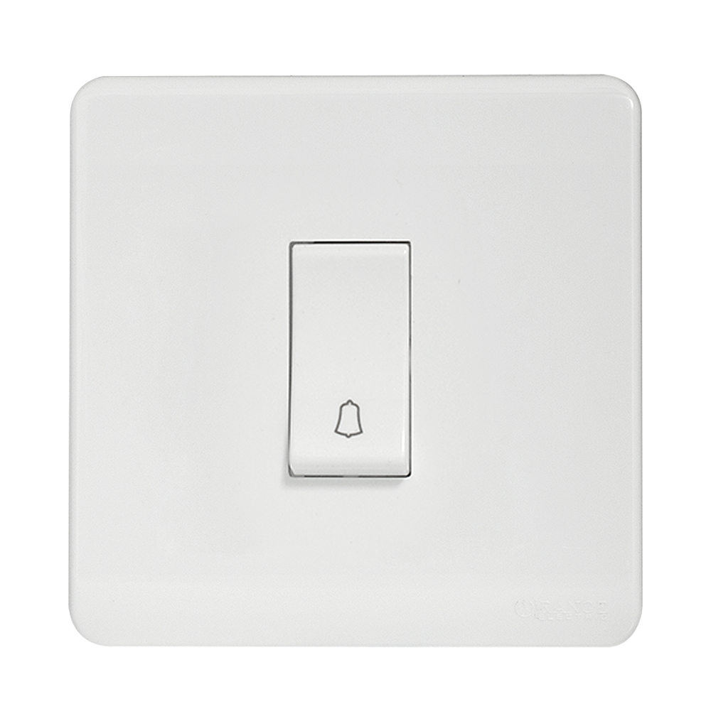 SCINTILLA 16Amp. 1Gang 1Way Bell Press Switch White with White Surround