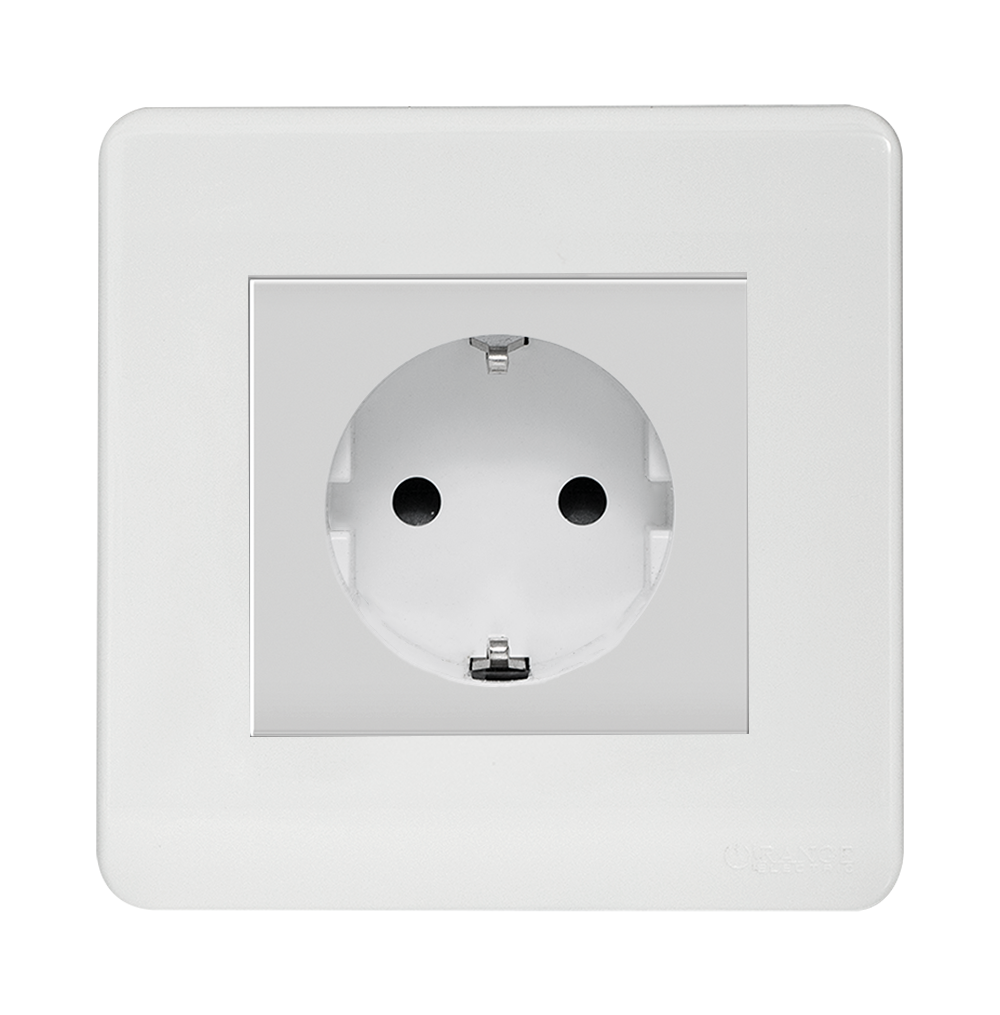 SCINTILLA 16Amp. Schuko Socket Outlet White with White Surround