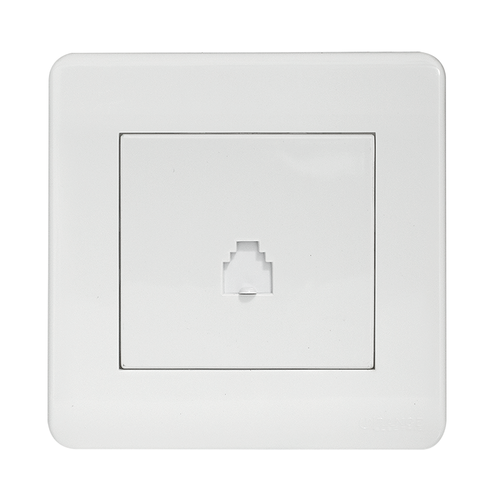 SCINTILLA 1Gang 4Wire Telephone Outlet White with White Surround