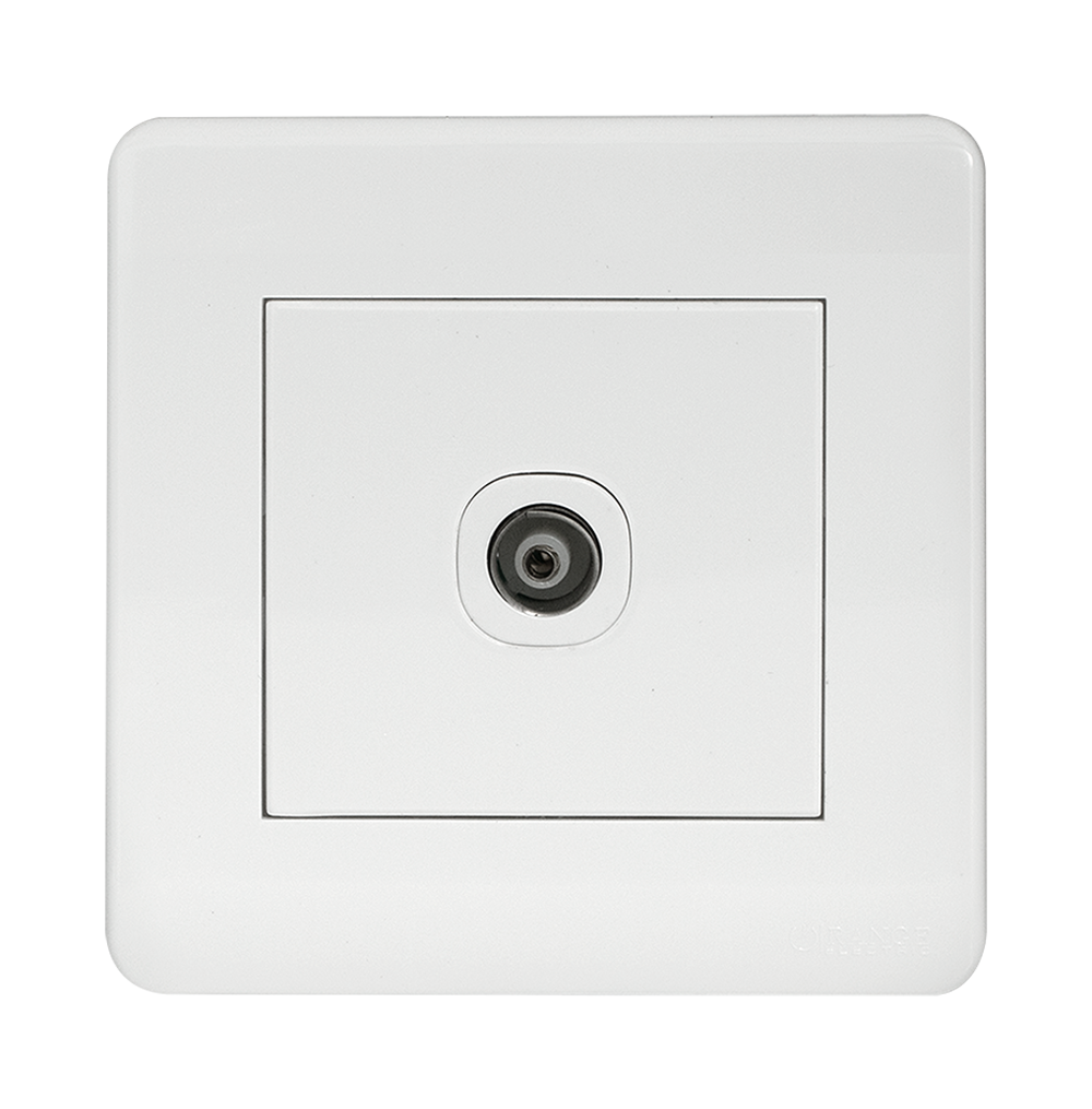 SCINTILLA 1Gang TV Co-Axial Outlet (75Ohm) White with White Surround