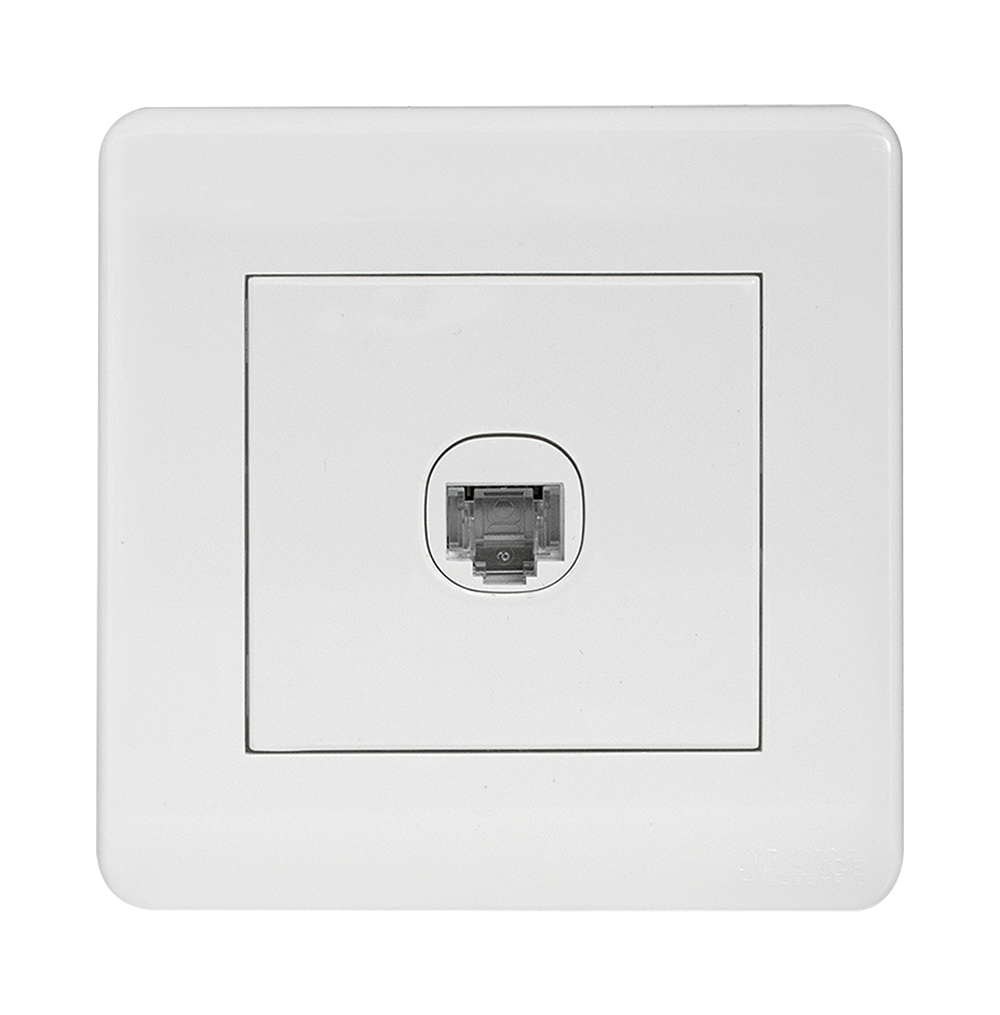 SCINTILLA 1Gang 8Wire 8Contact Telephone/Data Outlet White with White Surround