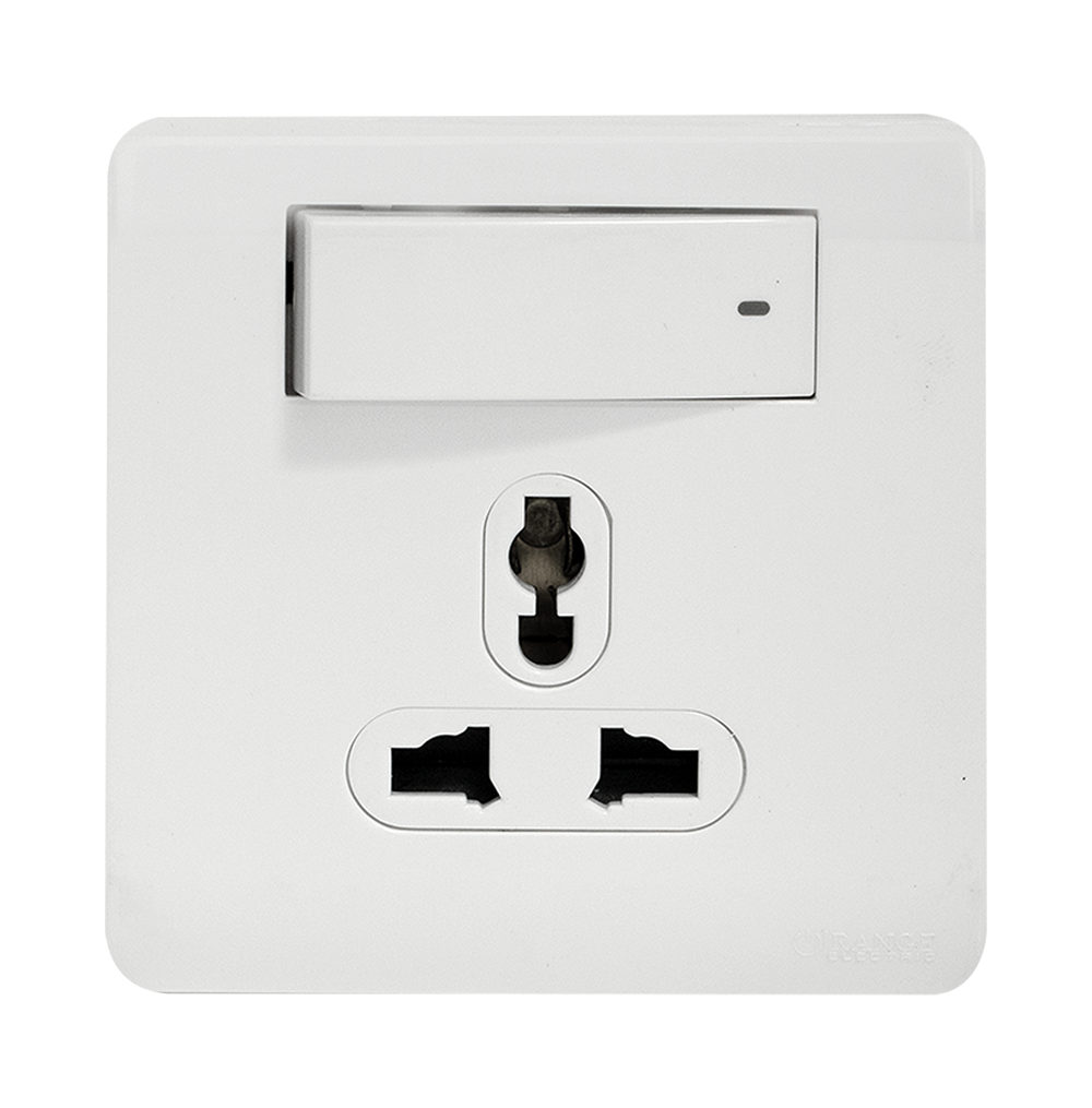 SCINTILLA 13Amp. Multi Socket Outlet with Horizontal Switch White with White Surround