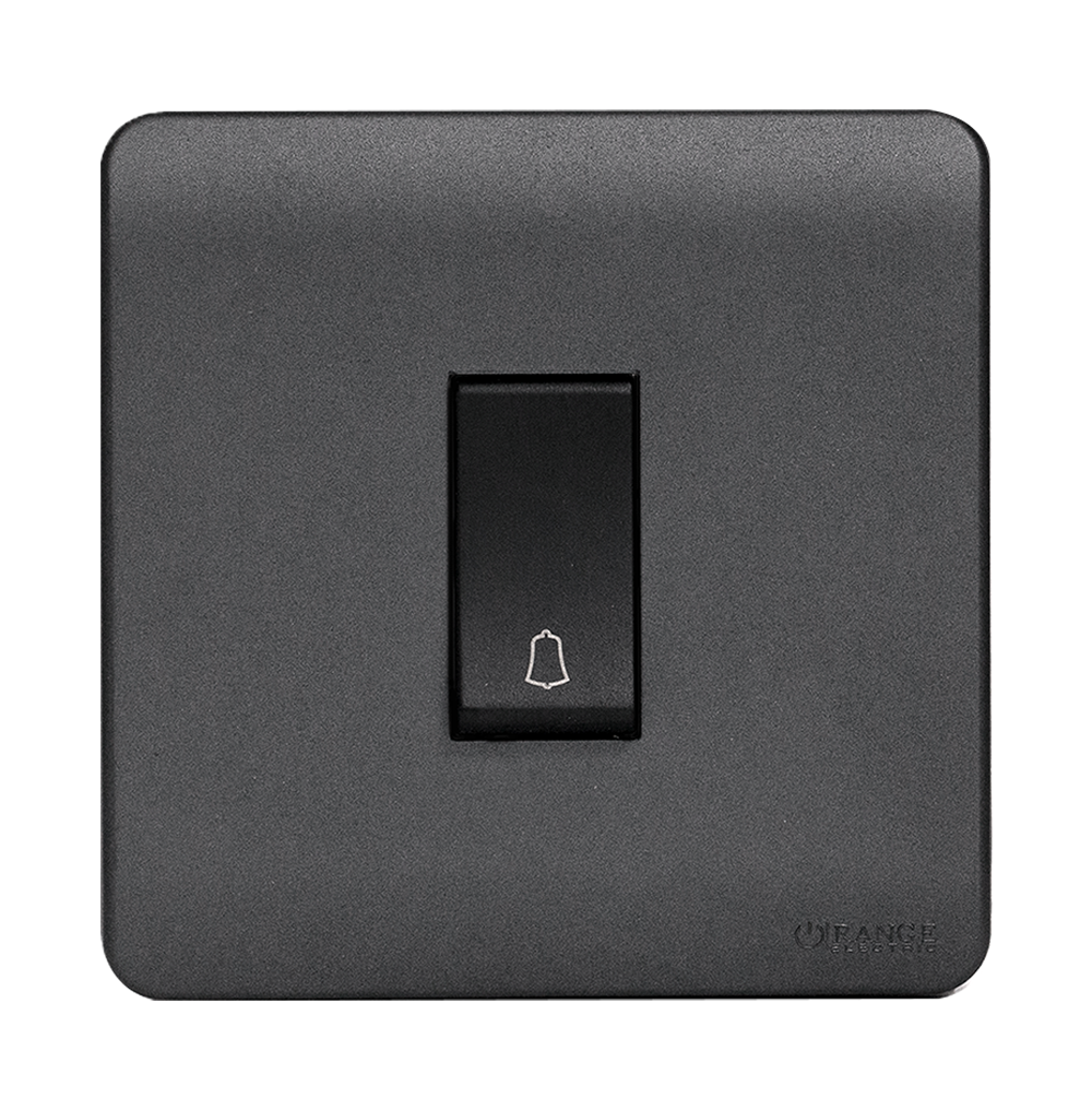 SCINTILLA 16Amp. 1Gang 2Way Bell Press Switch B/Matte with GM/Matte Surround