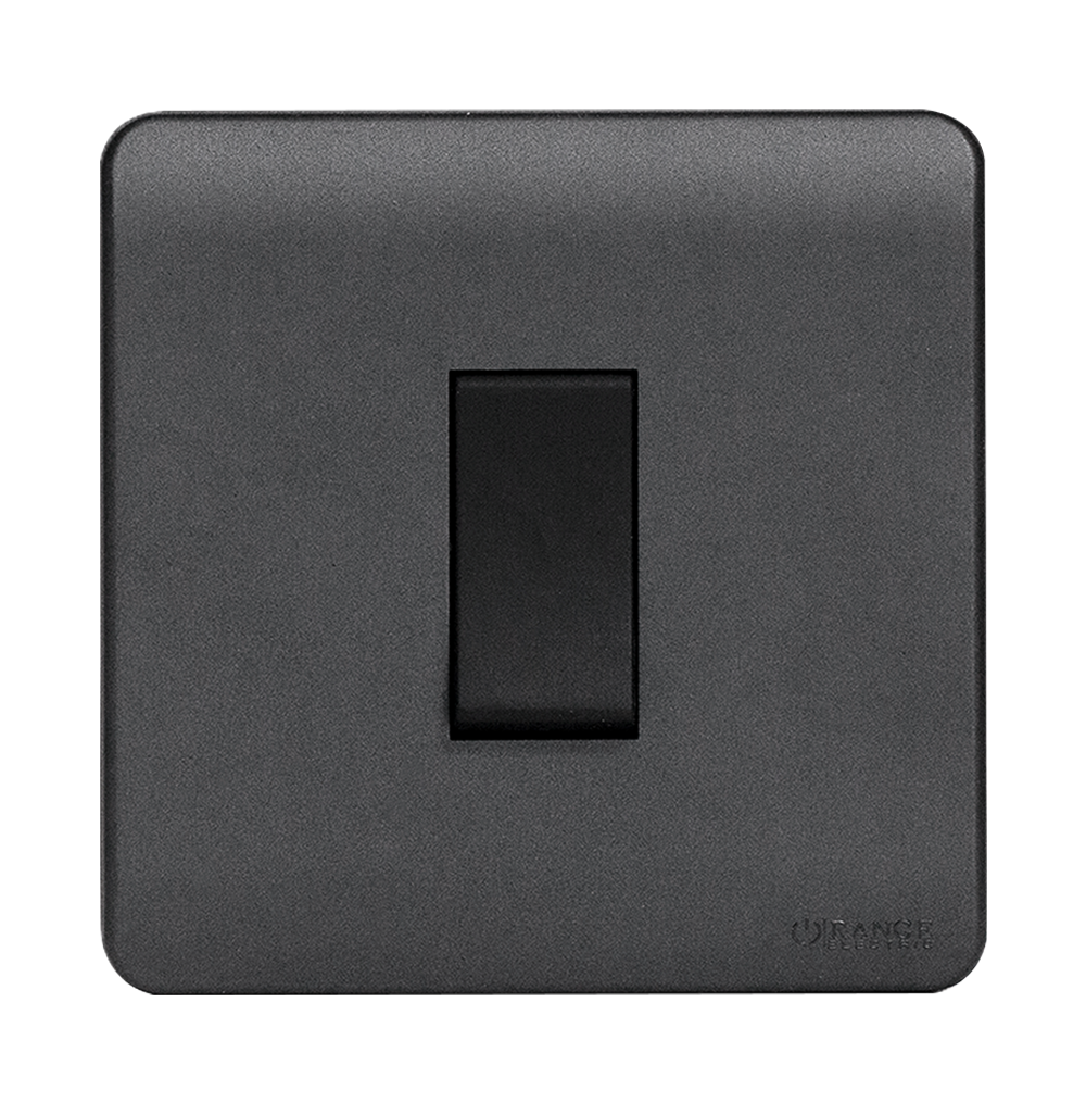 SCINTILLA 16Amp. 1Gang 2Way Switch B/Matte with GM/Matte Surround