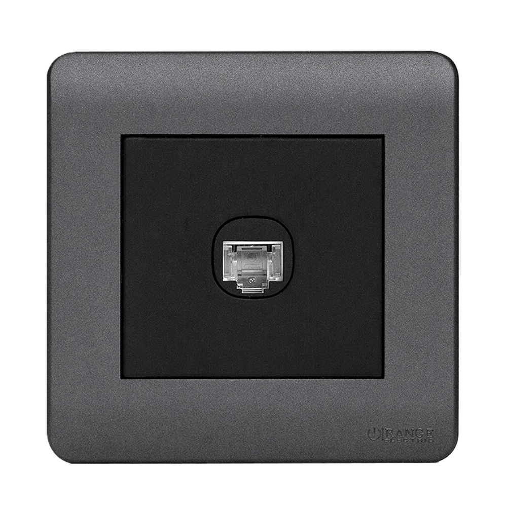 SCINTILLA 1Gang 8Wire 8Contact Telephone/Data Outlet B/Matte with GM/Matte Surround