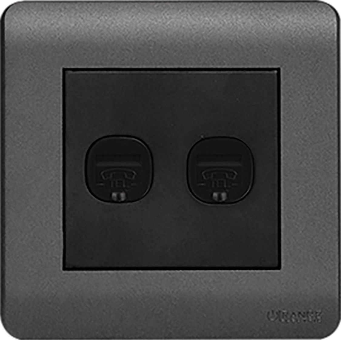 SCINTILLA 2Gang 4Wire Telephone Outlet B/Matte with GM/Matte Surround