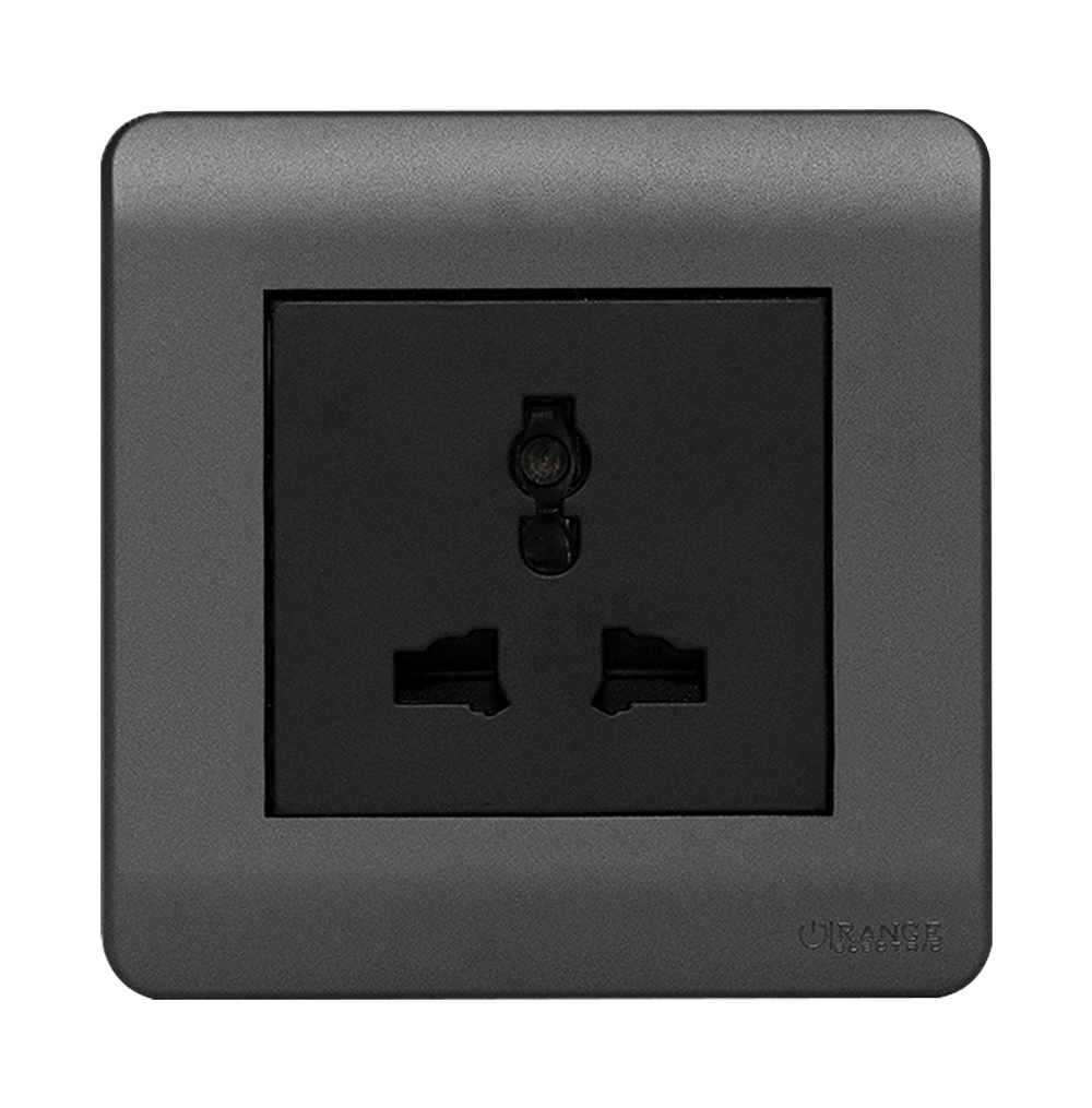 SCINTILLA 13Amp. Single Multi Unswitched Socket Outlet B/Matte with GM/Matte Surround