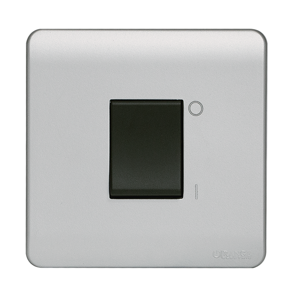 SCINTILLA 20Amp. Double Pole Switch with Indicator + Earth Bar B/Matte with S/Matte Surround