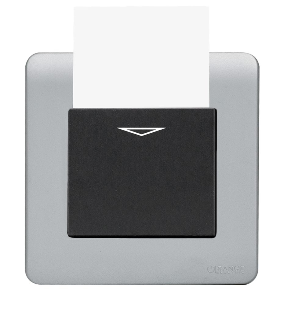 SCINTILLA 25Amp. Electronic Key Card Switch B/Matte with S/Matte Surround
