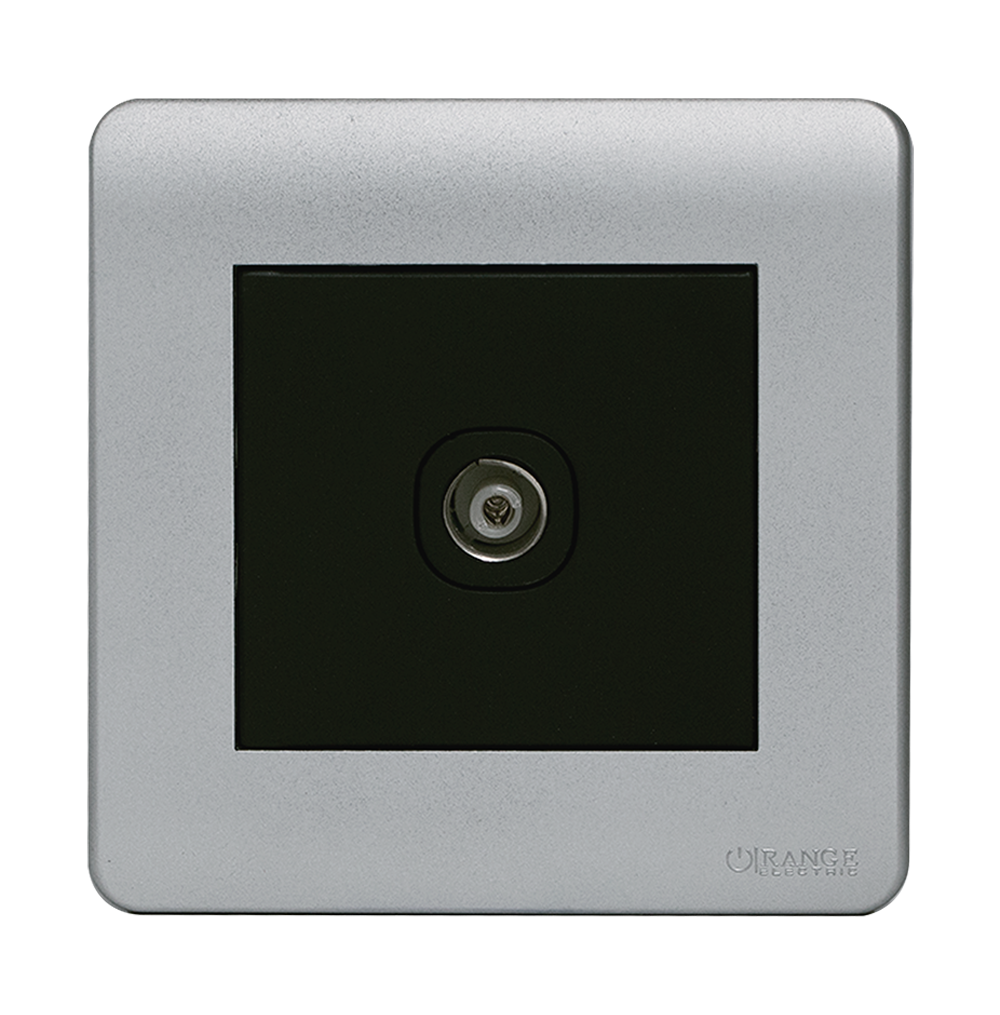 SCINTILLA 1Gang TV Co-Axial Outlet (75Ohm) B/Matte with S/Matte Surround