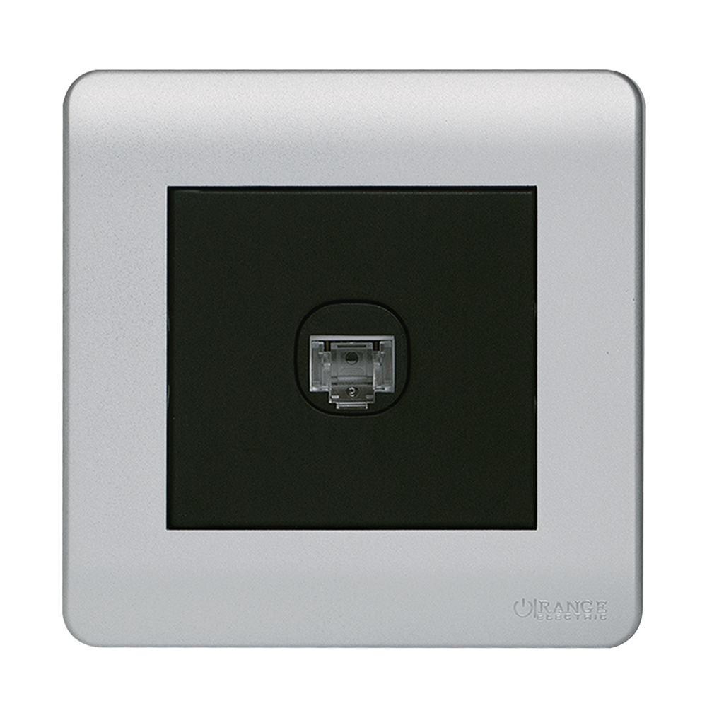 SCINTILLA 1Gang 8Wire 8Contact Telephone/Data Outlet B/Matte with S/Matte Surround