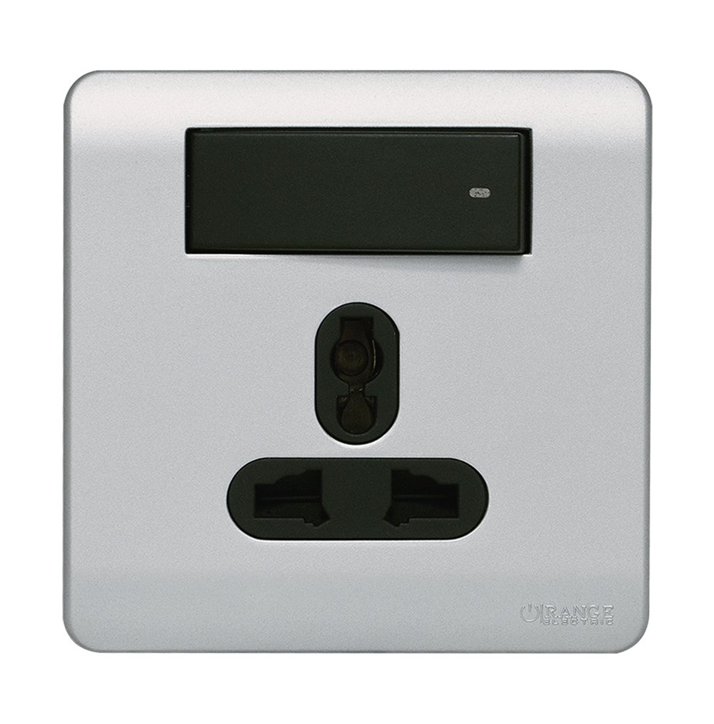 SCINTILLA 13Amp. Multi Socket Outlet with Horizontal Switch B/Matte with S/Matte Surround