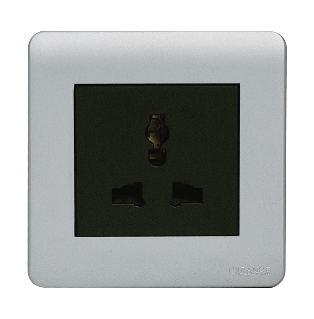 SCINTILLA 13Amp. Single Multi Unswitched Socket Outlet B/Matte with S/Matte Surround