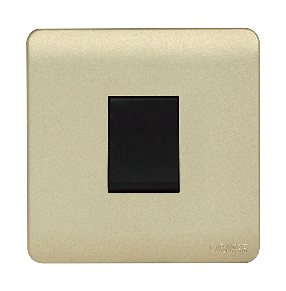 SCINTILLA 20Amp. Double Pole Switch B/Matte with Gld/Matte Surround
