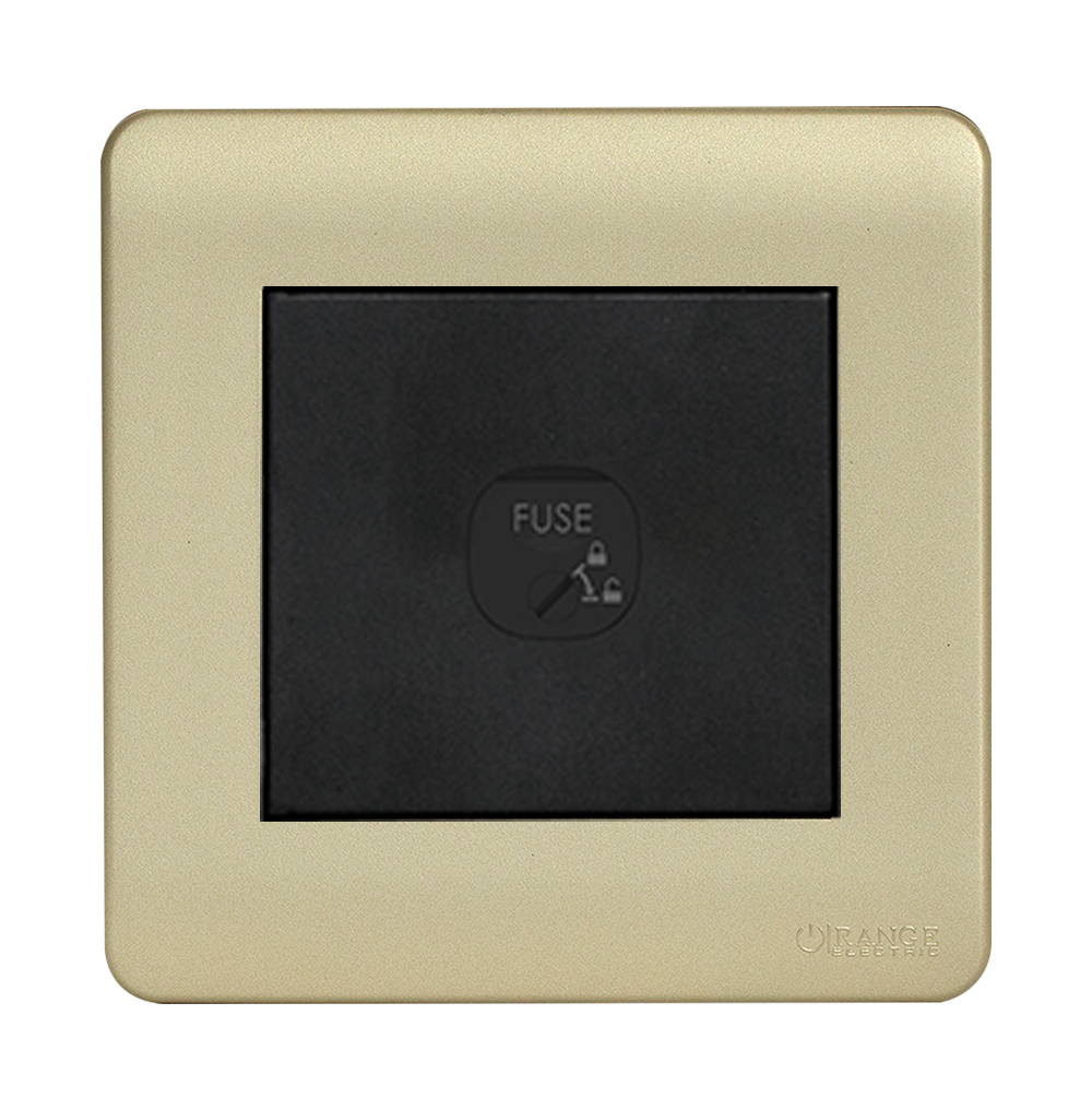 SCINTILLA 1Gang 13Amp. Fused Unit B/Matte with Gld/Matte Surround