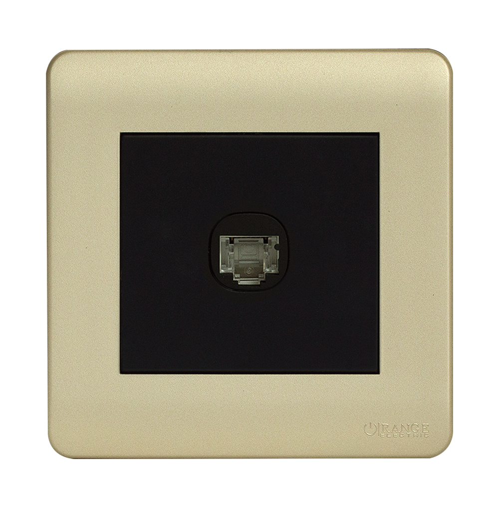 SCINTILLA 1Gang 8Wire 8Contact Telephone/Data Outlet B/Matte with Gld/Matte Surround