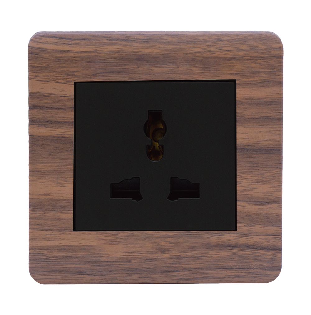SCINTILLA 13Amp. Single Multi Unswitched Socket Outlet B/Matte with Kumbuk Surround