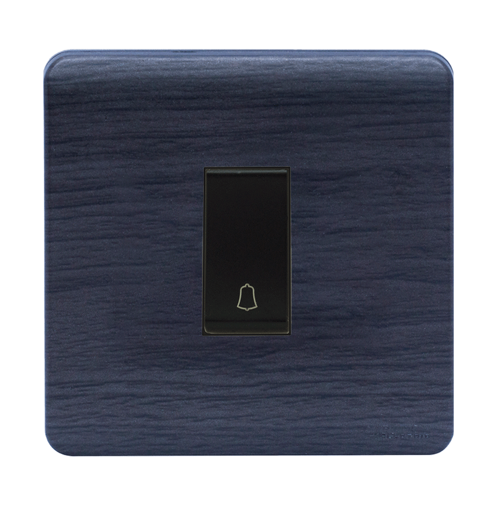 SCINTILLA 16Amp. 1Gang 2Way Bell Press Switch B/Matte with Kaluwara Surround