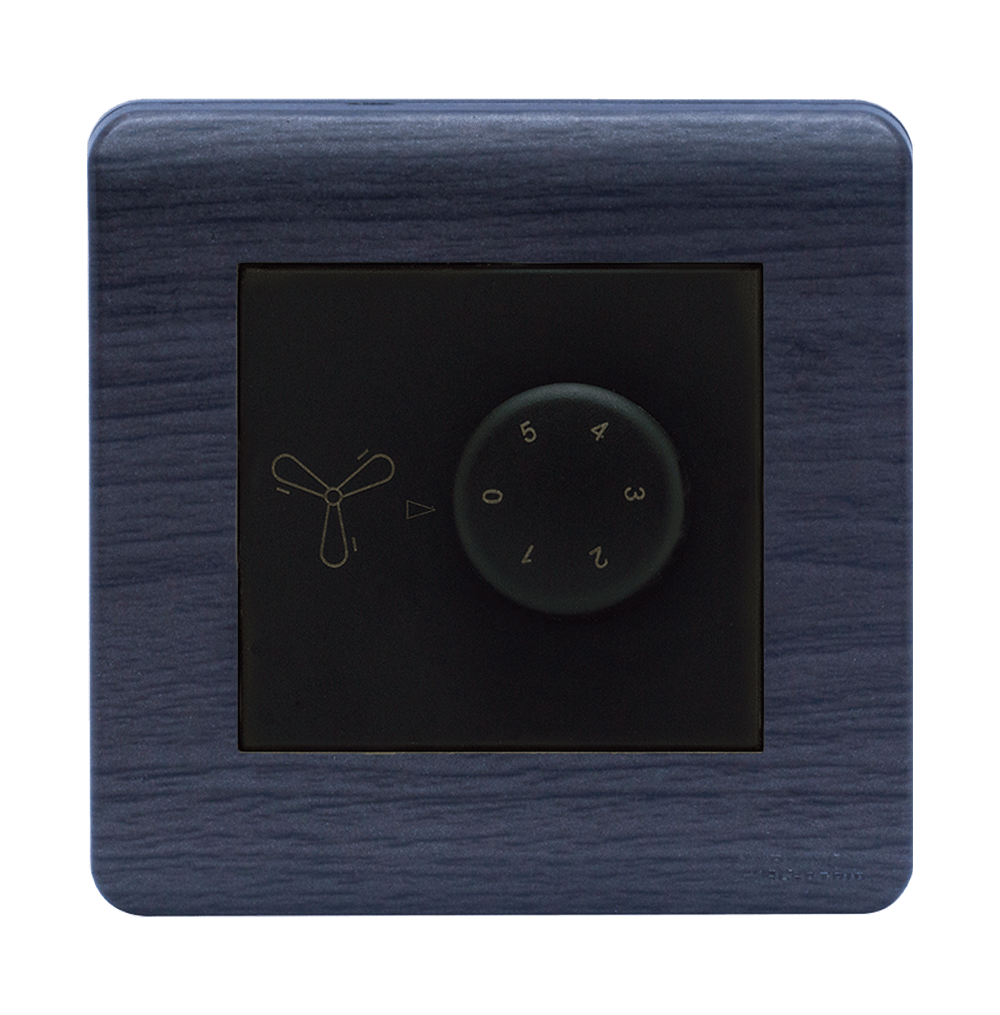SCINTILLA 90Watt 5Step Humfree Fan Controller B/Matte with Kaluwara Surround