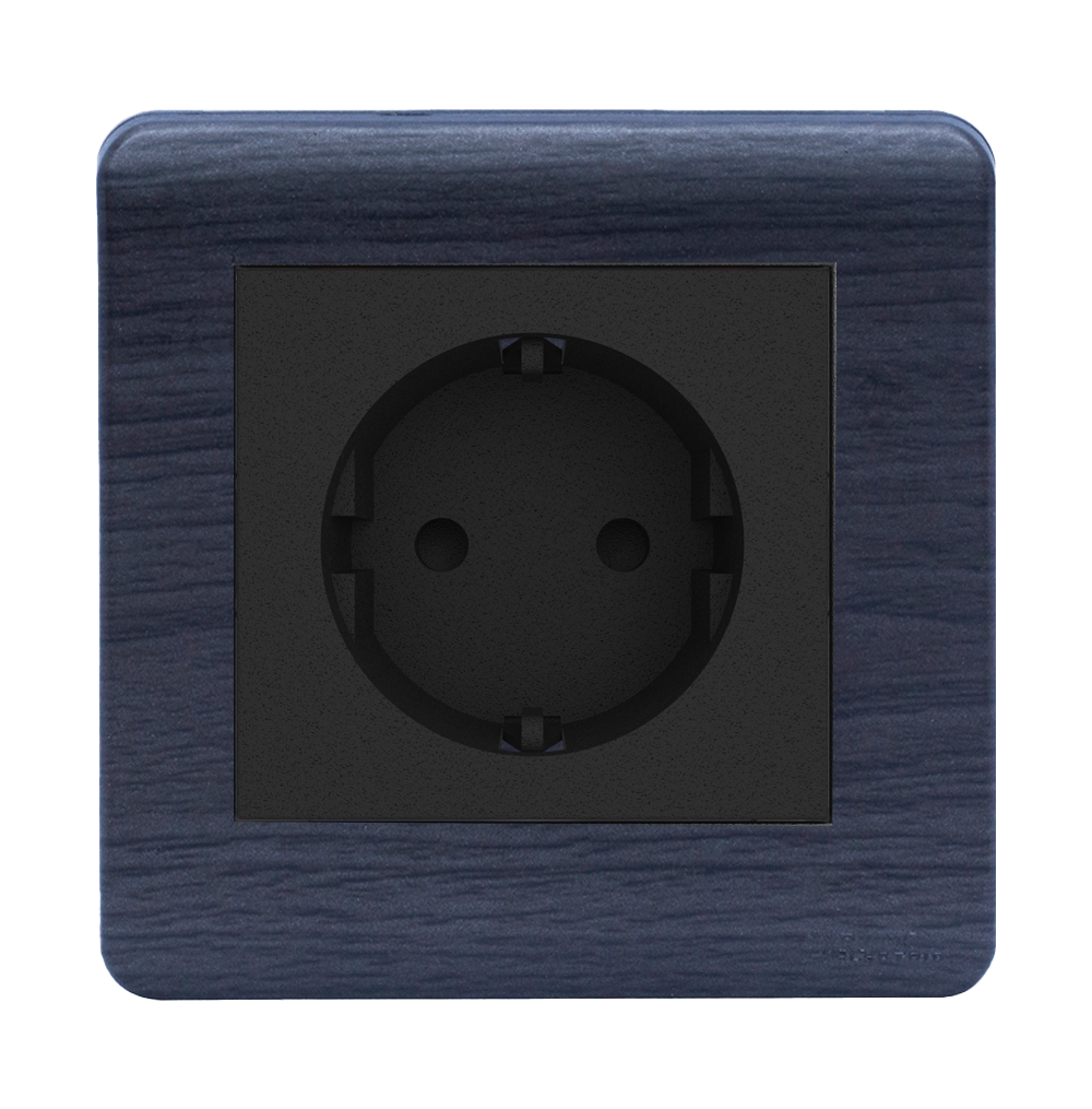 SCINTILLA 16Amp. Schuko Socket Outlet B/Matte with Kaluwara Surround