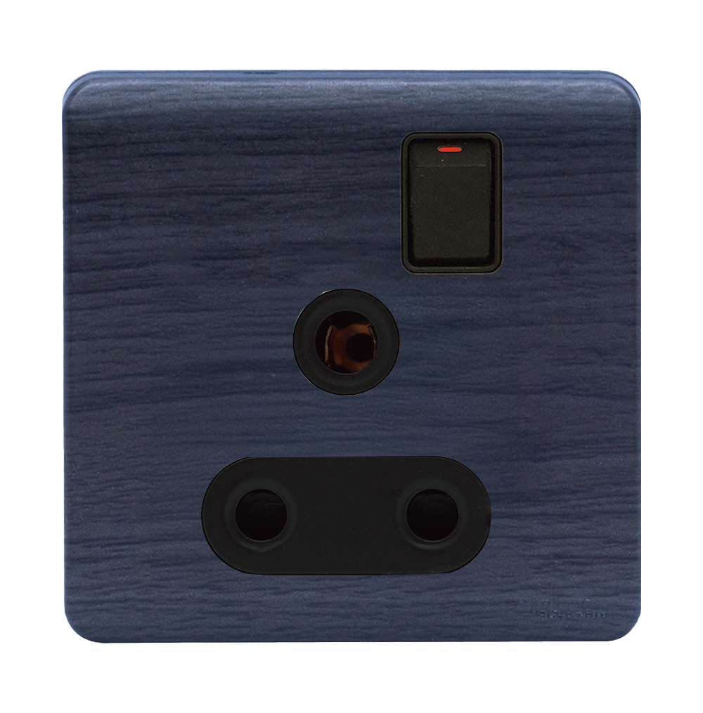 SCINTILLA 15Amp. Single Switched Socket Outlet B/Matte with Kaluwara Surround